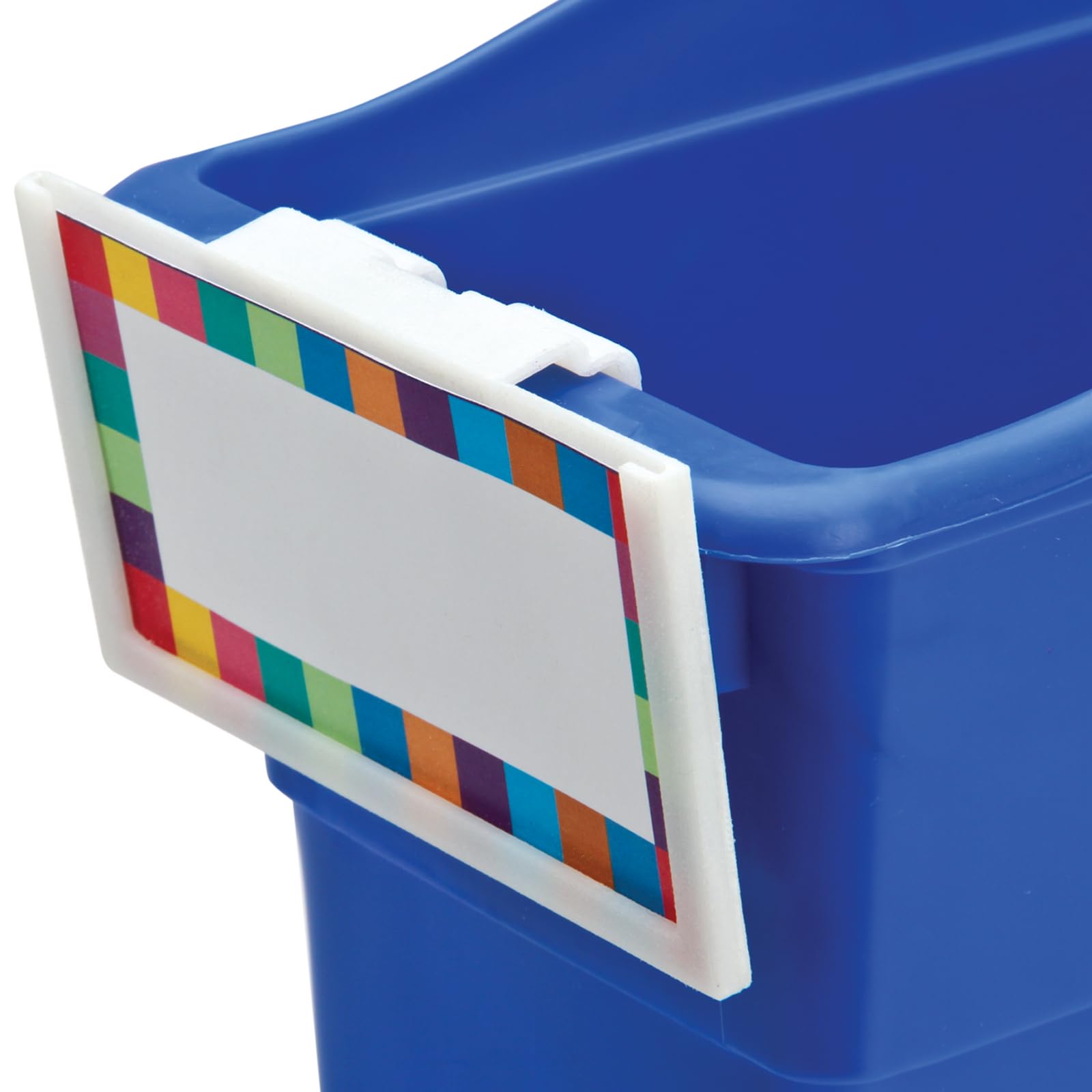 Really Good Stuff Basket and Bin Label Holders with Labels - 12 Pack - Storage for Classroom Organization - Plastic Label Clip & Holder for Baskets - Clear and Durable - Image 3