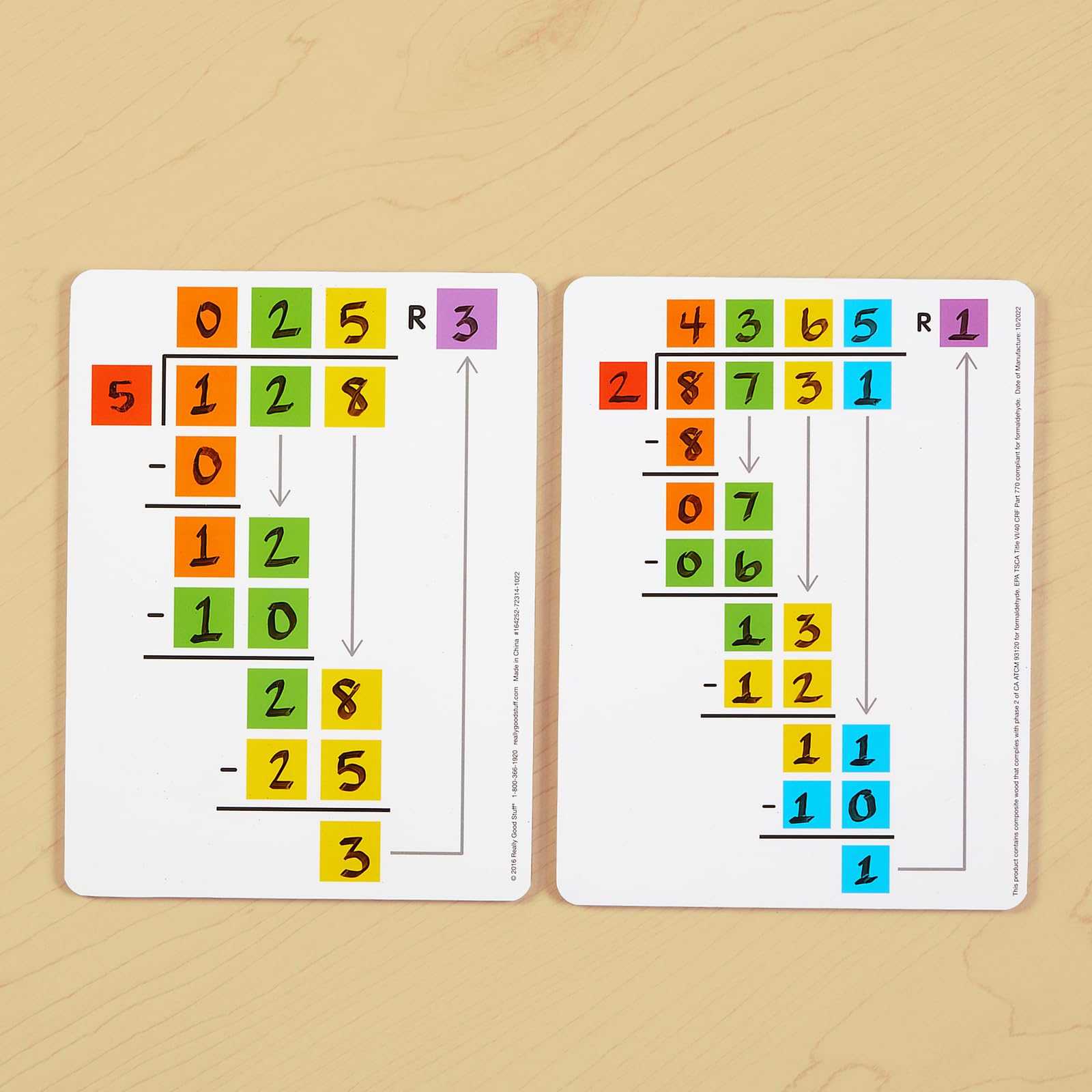 Really Good Stuff Beginning Long Division Dry-Erase Boards - 6 Boards - Image 6