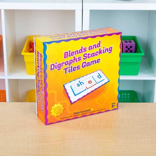 Really Good Stuff Blends and Digraphs Stacking Tiles Game - 1 Game - Image 3