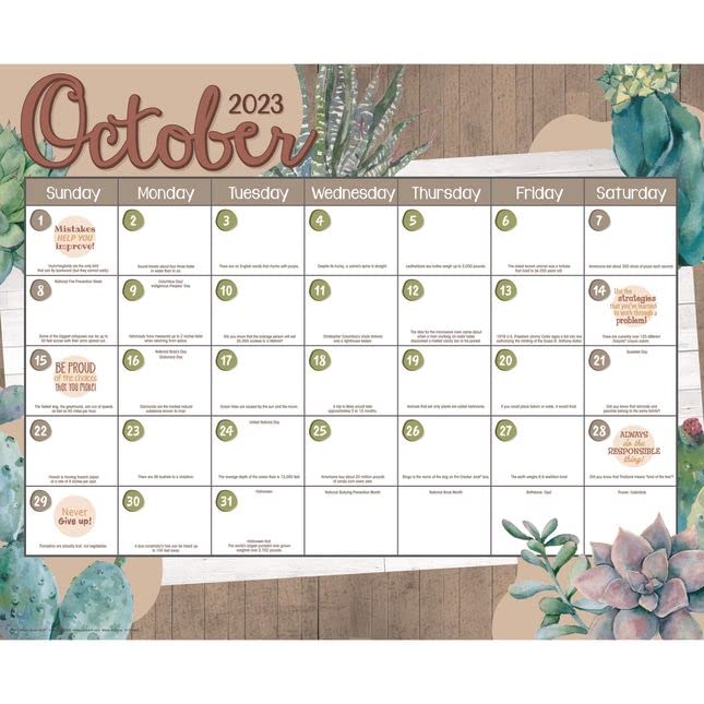 Really Good Stuff Boho Monthly Calendar Pages and Stickers 2023-2024 Double Sided - Image 3