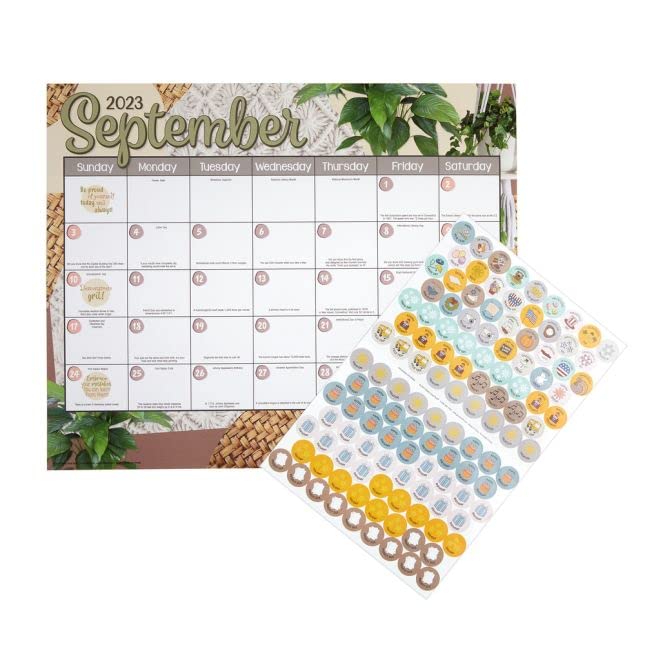 Really Good Stuff Boho Monthly Calendar Pages and Stickers 2023-2024 Double Sided - Image 4