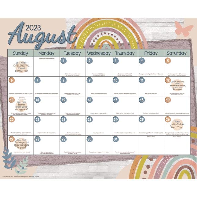 Really Good Stuff Boho Monthly Calendar Pages and Stickers 2023-2024 Double Sided - Image 9