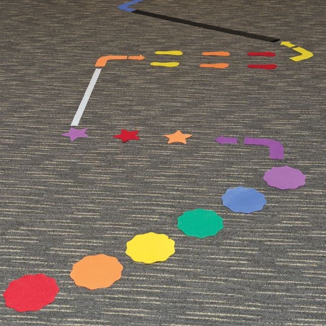 Really Good Stuff Carpet Mark Its Sensory Path for The Classroom - 72 Pieces - Colorful Spot Markers for Kids - Exercise Activity for The Classroom - Image 8
