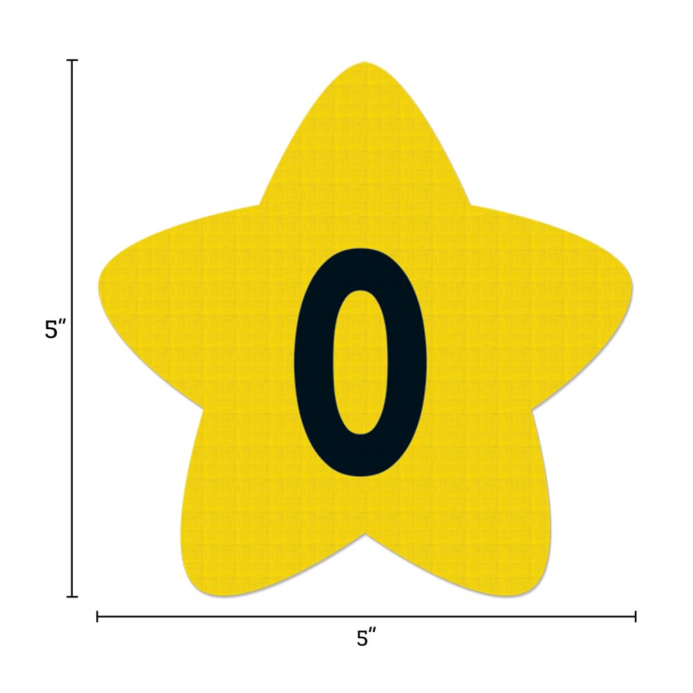 Really Good Stuff Carpet Mark-Its, Set of 26, Each 5" by 5" - Numbers 0-25 - Star-Shaped Yellow Spots - Classroom Décor, Preschool and Elementary Classroom Must Haves, Sit Dots, Teacher Supplies - Image 7