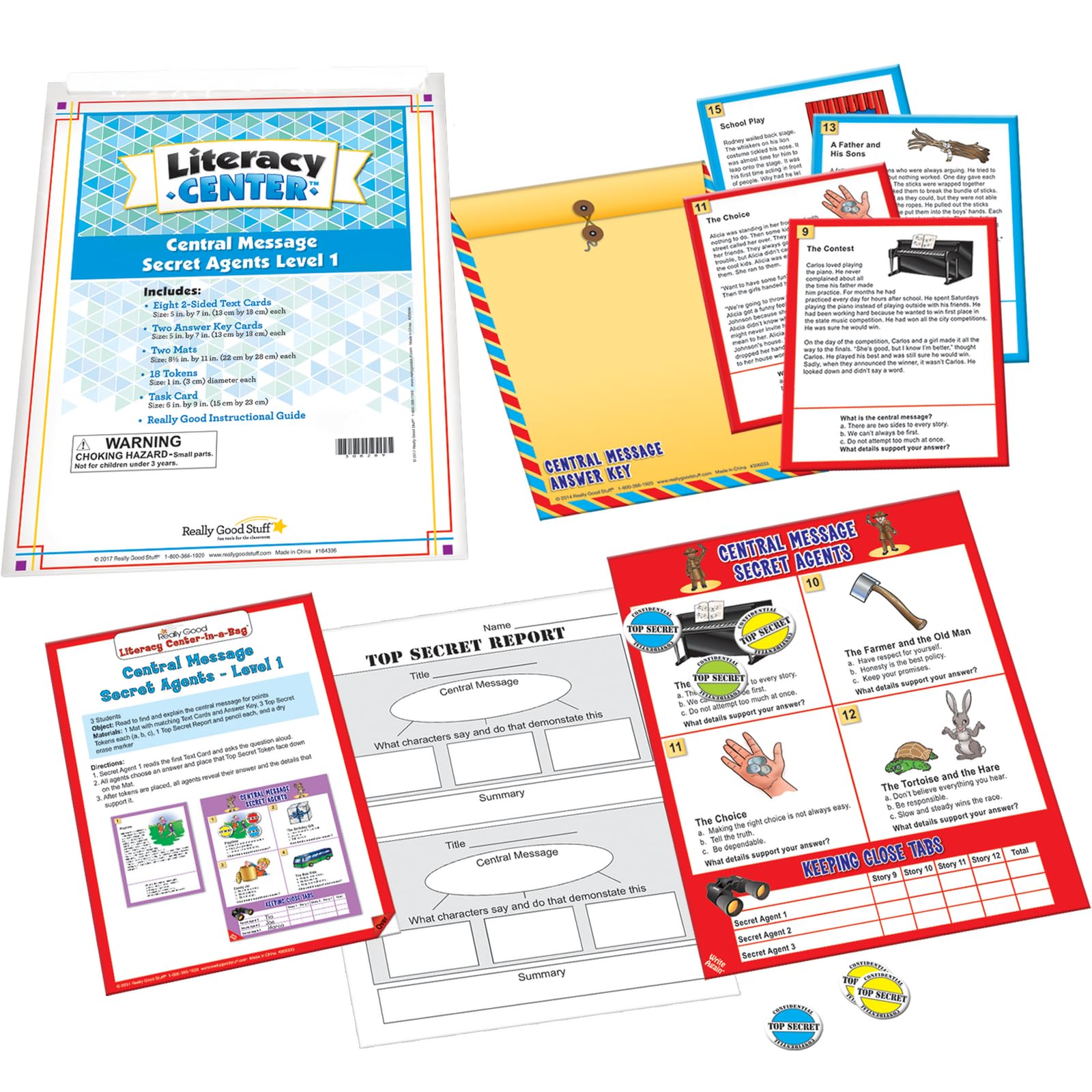 Really Good Stuff Central Message Secret Agents Level 1 Literacy Center™ - 1 Literacy Center
