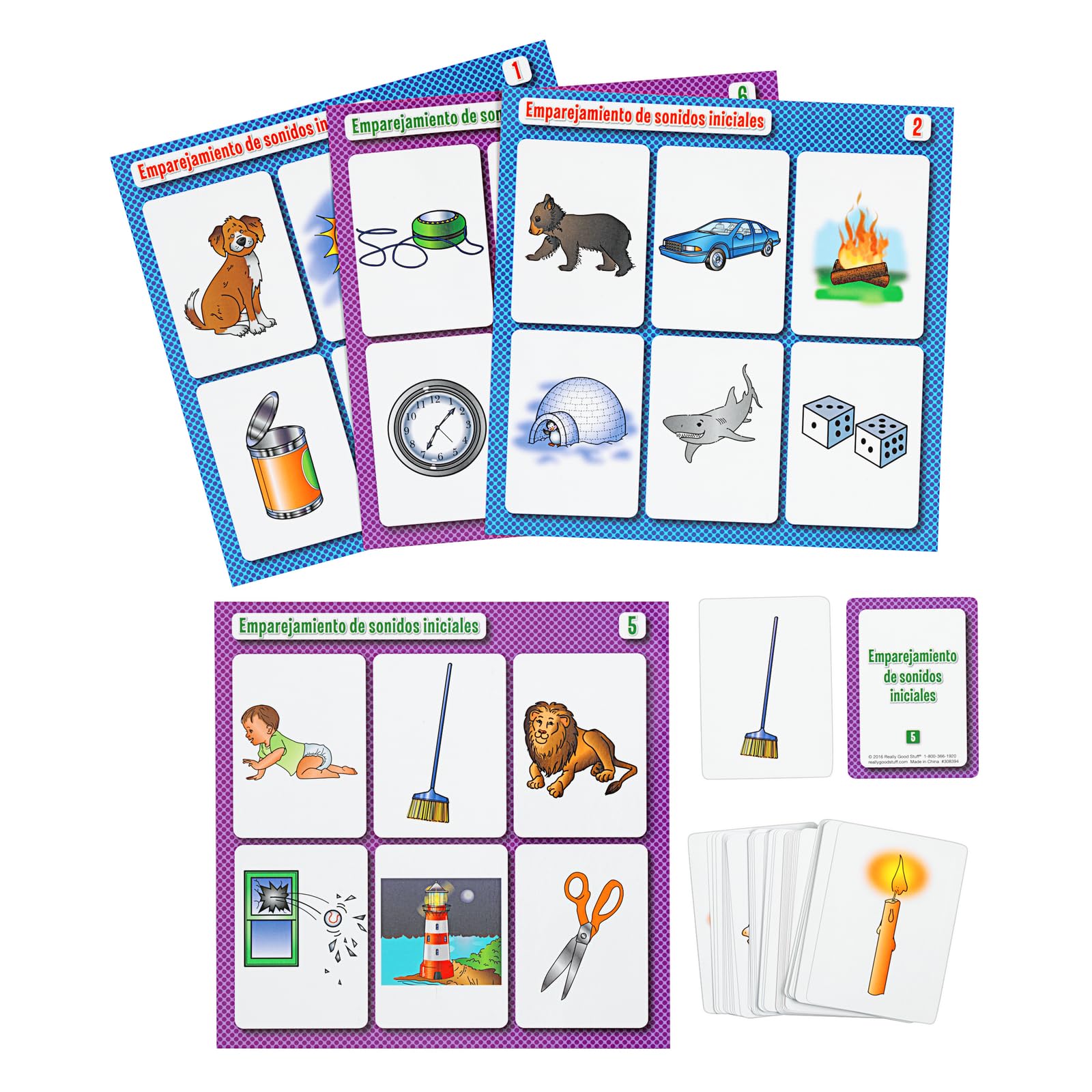 Really Good Stuff Centro de aprendizaje: Emparejamiento de sonidos iniciales (Spanish Beginning Sound Match) - 1 Literacy Center - Image 4