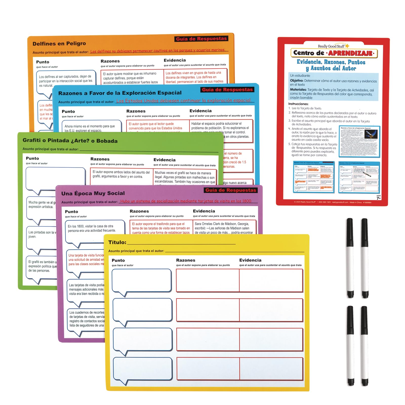 Really Good Stuff Centro de Aprendizaje: Evidencia, Razones, Puntos y Asuntos del Autor (Spanish Author''s Points, Reasons, and Evidence Literacy Center) - Image 4