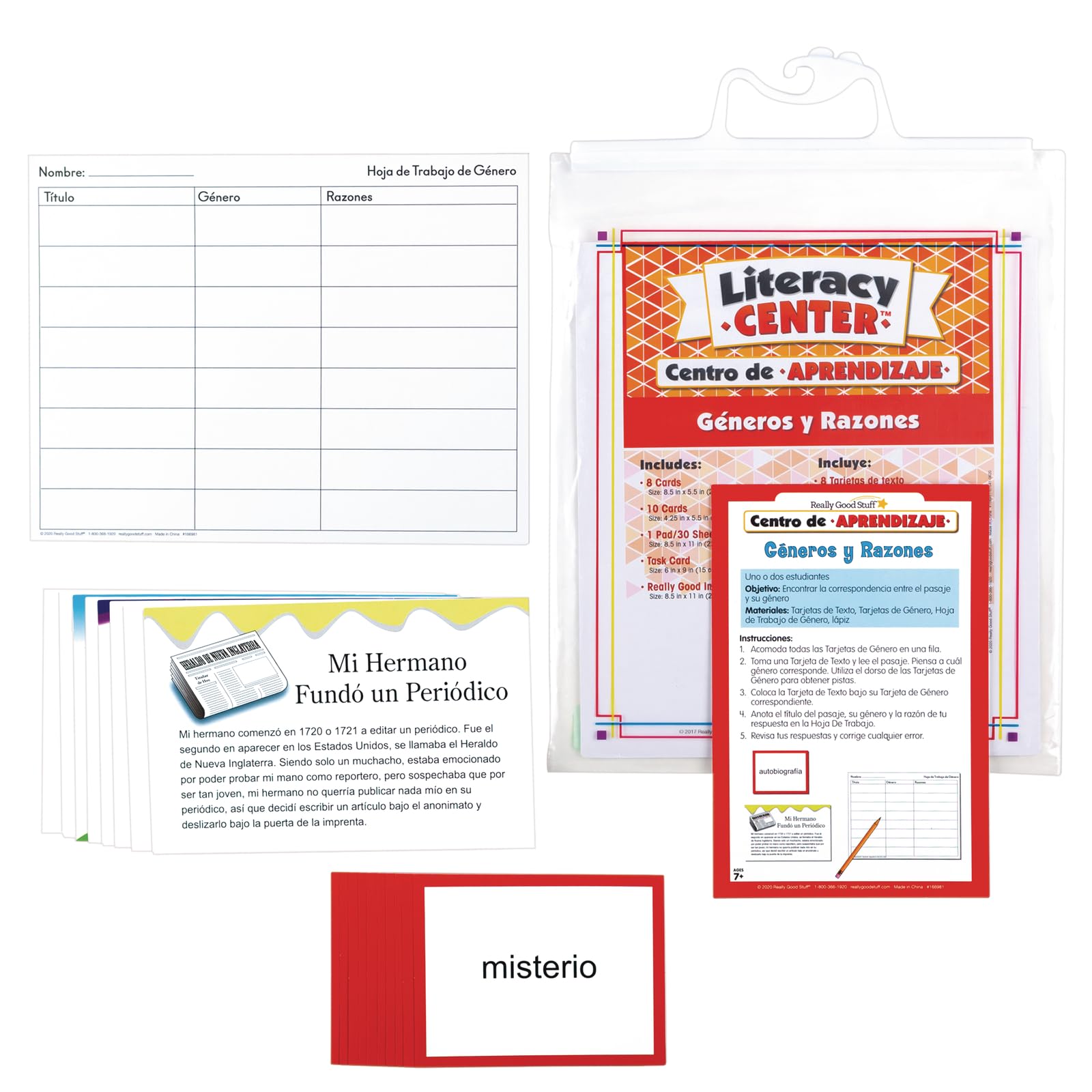 Really Good Stuff® Centro de Aprendizaje: Gneros y Razones Grades 4-5 (Literacy Center: Genres and Reasons)