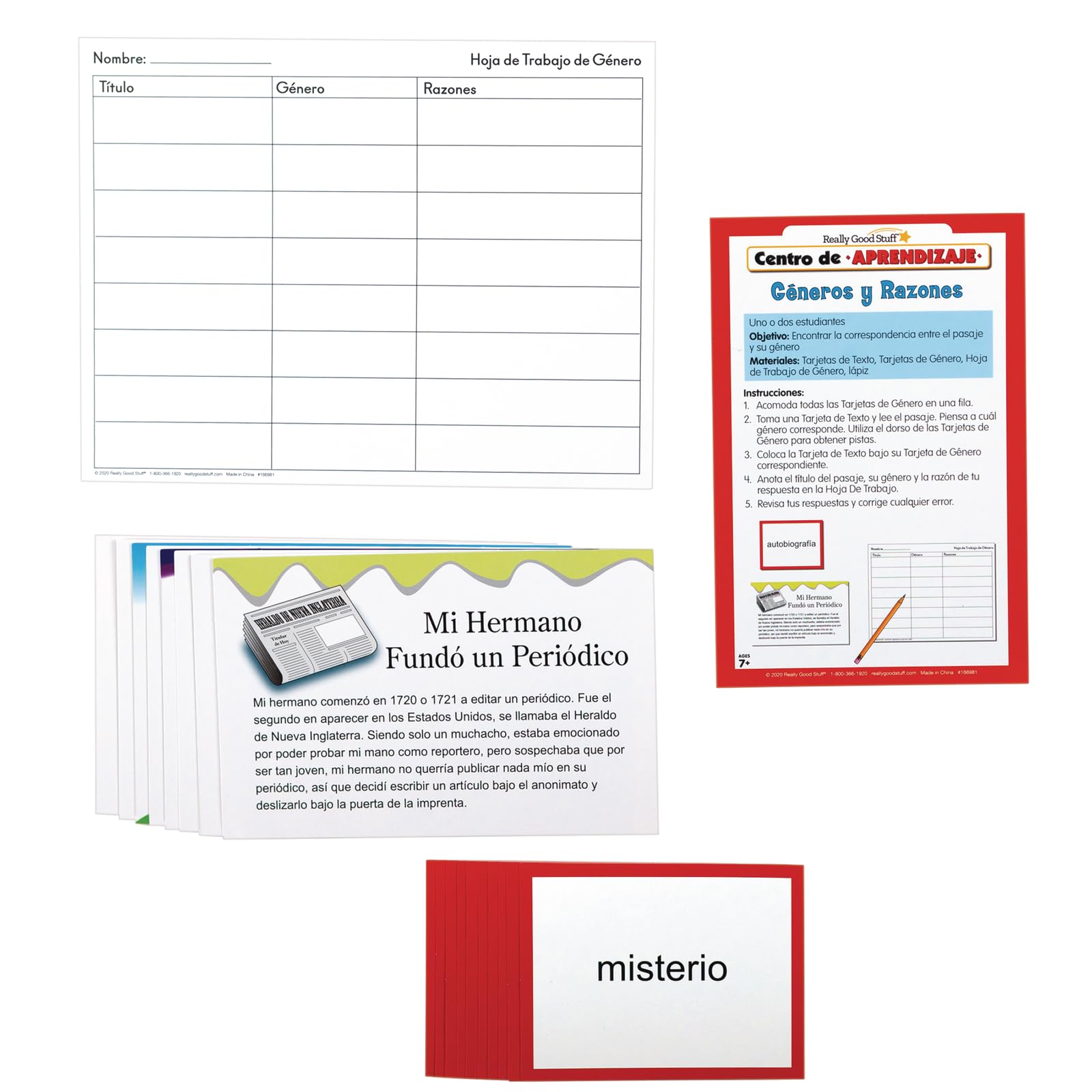 Really Good Stuff® Centro de Aprendizaje: Gneros y Razones Grades 4-5 (Literacy Center: Genres and Reasons) - Image 5