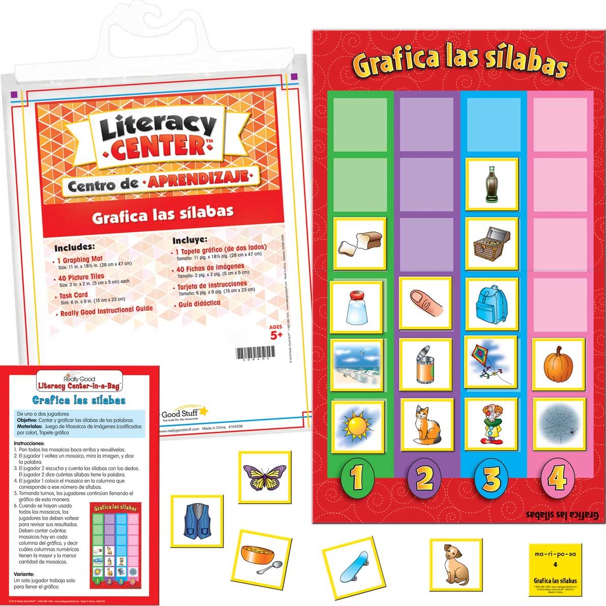Really Good Stuff Centro de aprendizaje Grafica Las Silabas (Spanish Graph The Syllables)