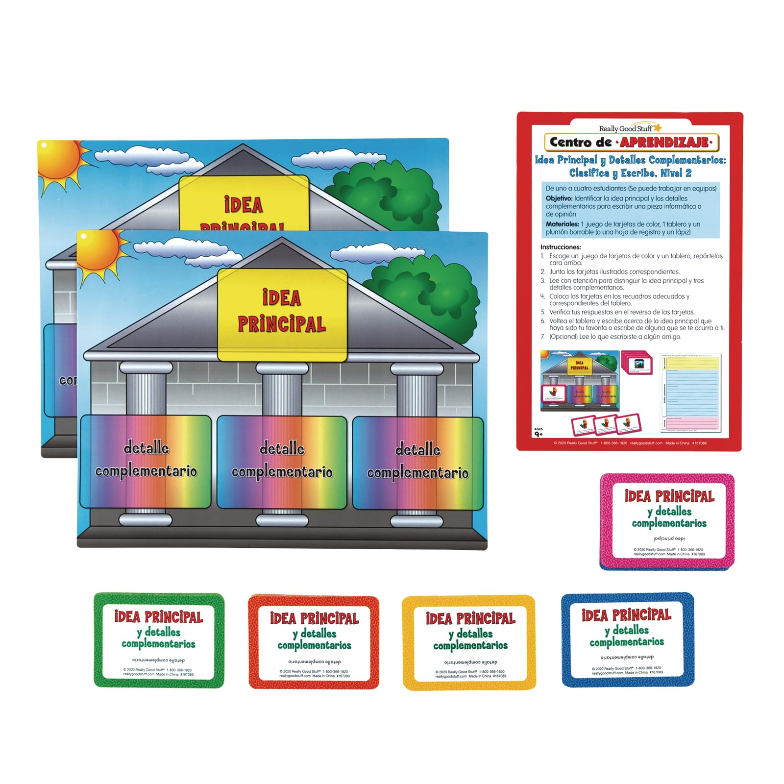 Really Good Stuff Centro de Aprendizaje: Idea Principal y Detalles Complementarios: Clasifica y Escribe, Nivel 2 (Spanish Main Idea and Supporting Details Sort and Write Level 2 Literacy Center) - Image 5