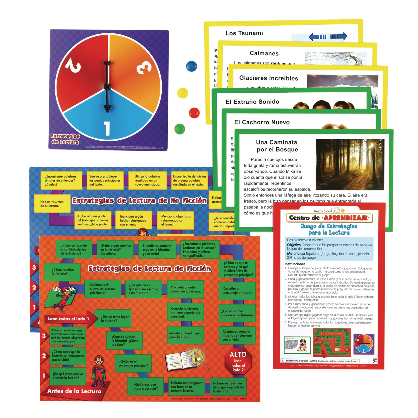 Really Good Stuff Centro de Aprendizaje: Juego de Estrategias para la Lectura Nivel 1 (Spanish Reading Strategies Game Literacy Center, Level 1) - Image 5