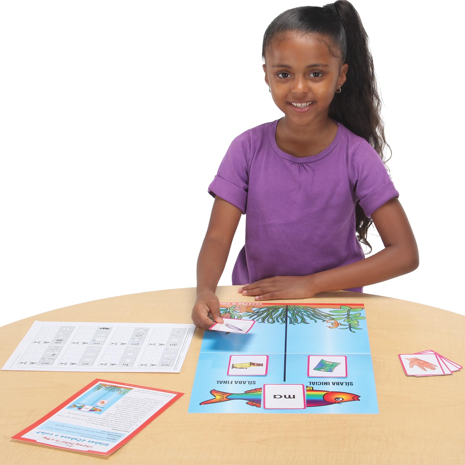 Really Good Stuff Centro de aprendizaje: S?labas ?Cabeza O Cola? (Spanish Syllables Head Or Tail?) - 1 Literacy Center - Image 4