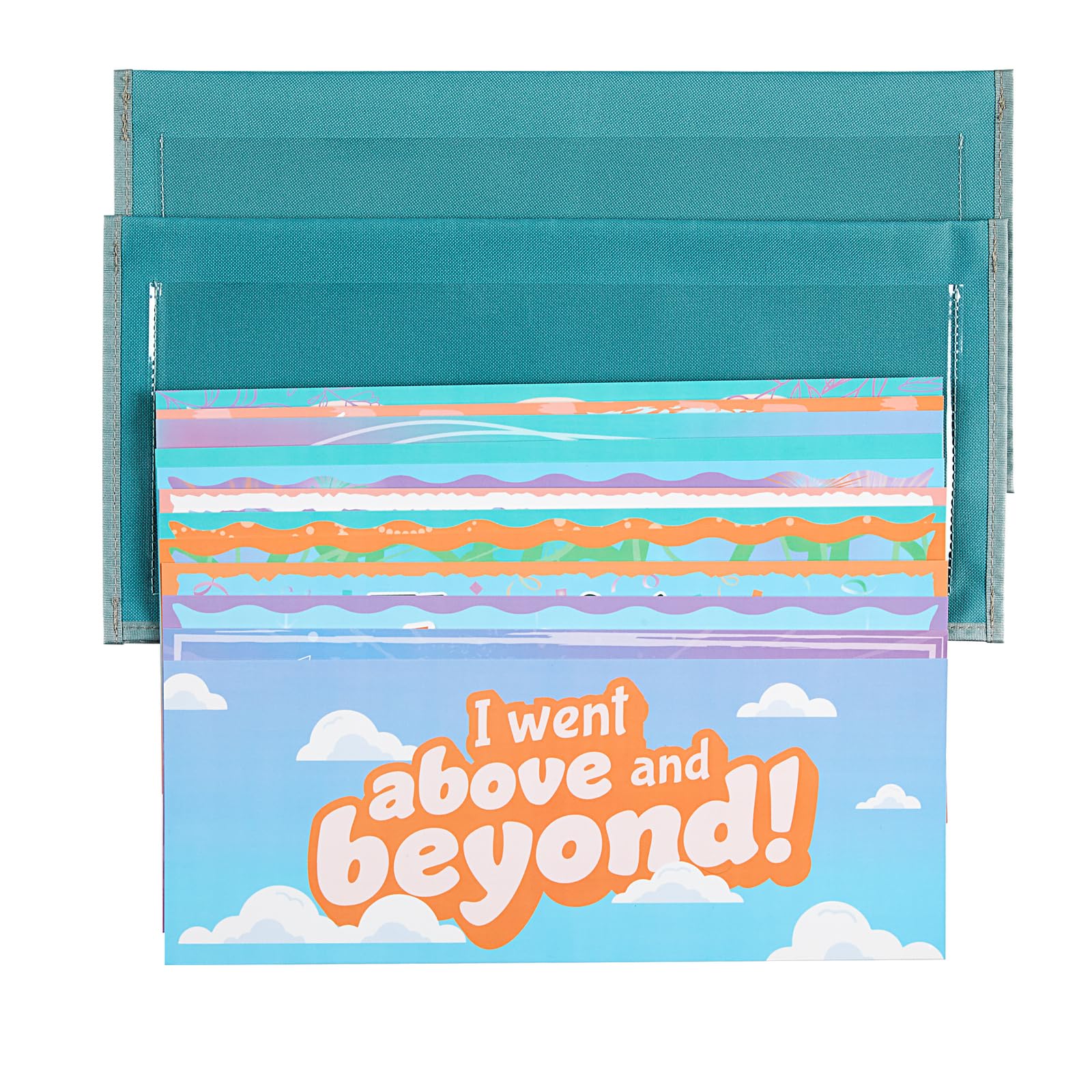 Really Good Stuff Chair Toppers - Set of 2, Light Blue with Gray Piping, 17" x 8", with 12 Double-Sided Cards - Image 4