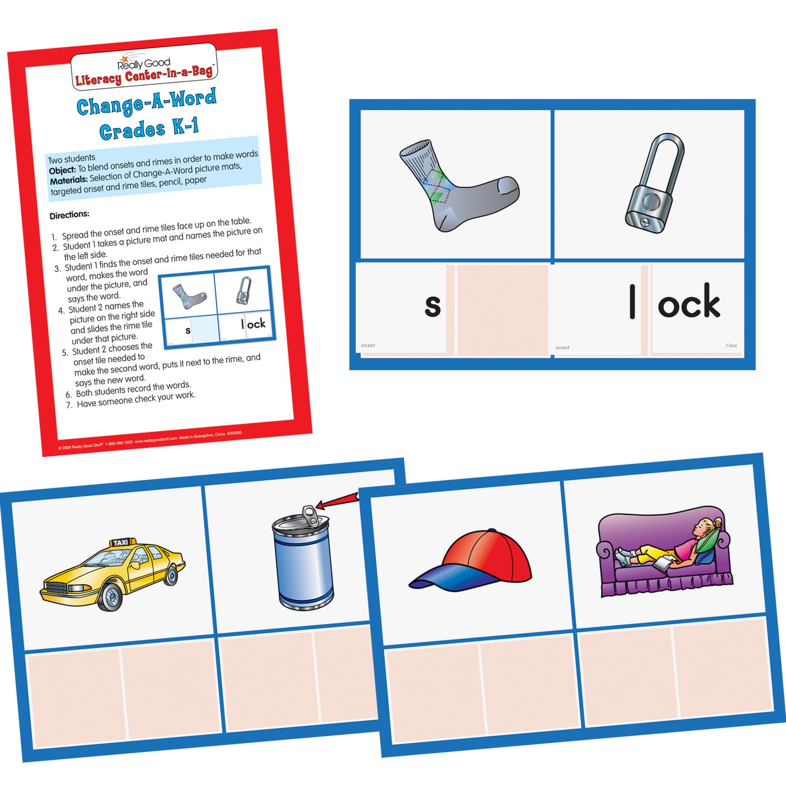 Really Good Stuff Change-A-Word Onsets and Rimes Literacy Center - Image 5