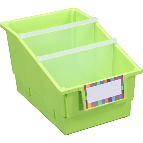 Really Good Stuff Chapter Book Library Bins with Dividers, 8.75" x 13.5" x 7.75" - 12 Pack, Rainbow, Plastic Shelf Bin Organizer for Classroom Library, Book Organization, Documents, Files, Magazines - Image 8