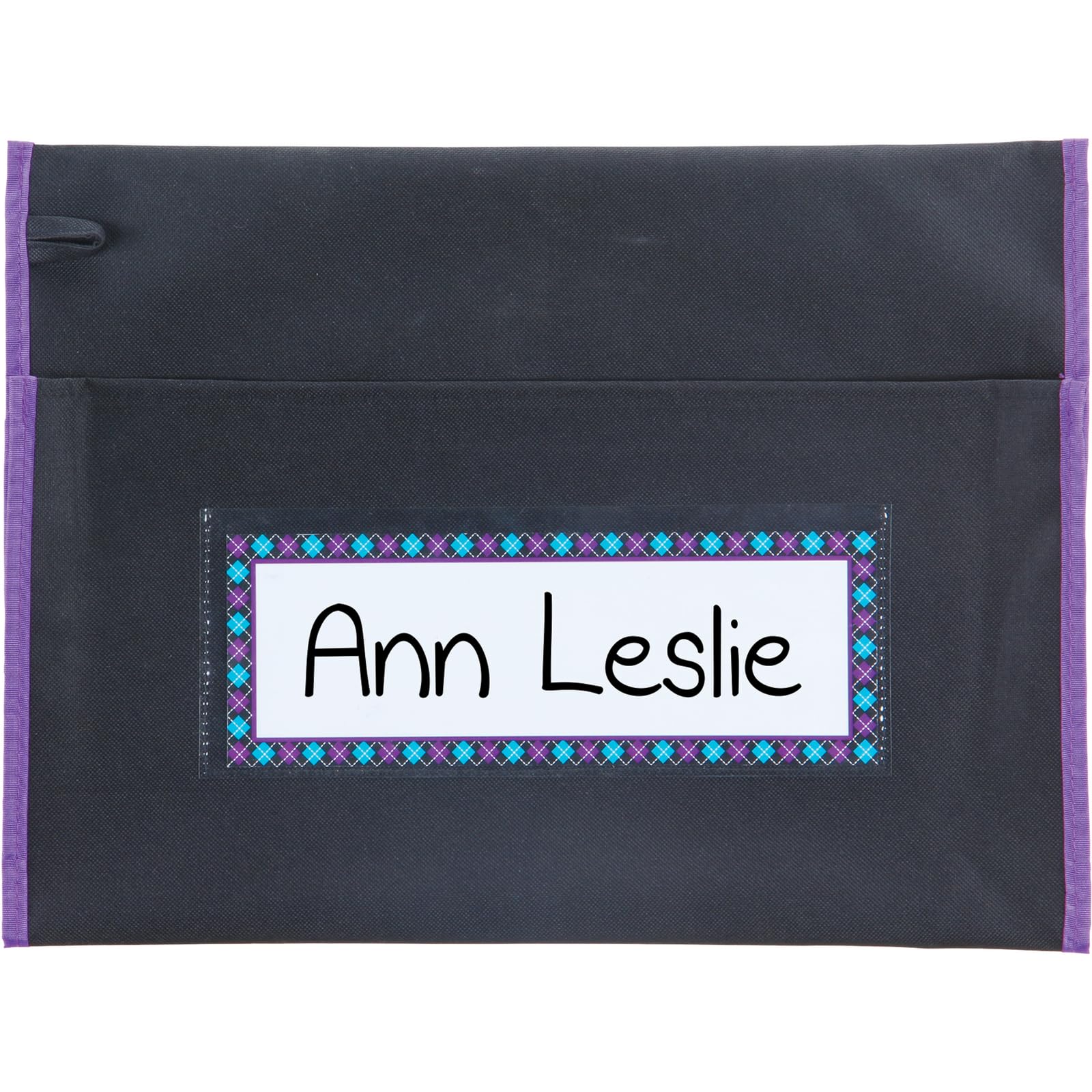 Really Good Stuff Classic Student Book Collection Chair Pockets – 6 Pack – Black/Purple - Image 3