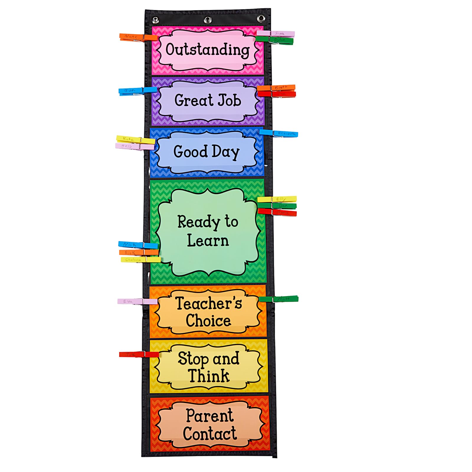 Really Good Stuff Classroom Behavior EZ-Tuck Clip ?N? Track Pocket Chart - Image 3