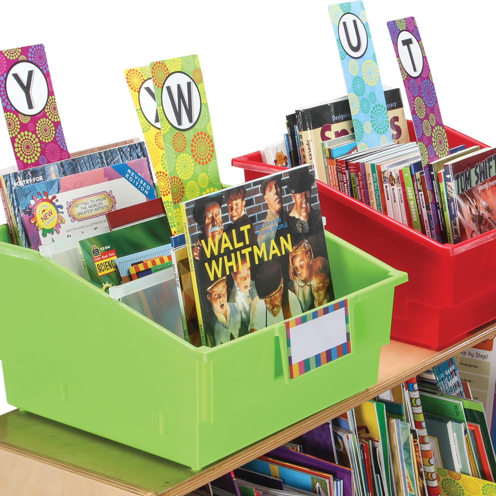 Really Good Stuff Classroom Library Alphabet Book Dividers - 26 Assorted Color Dividers for Organizing Books - Teacher Supplies for Classroom and Bookshelf Markers for Shelves - Image 5