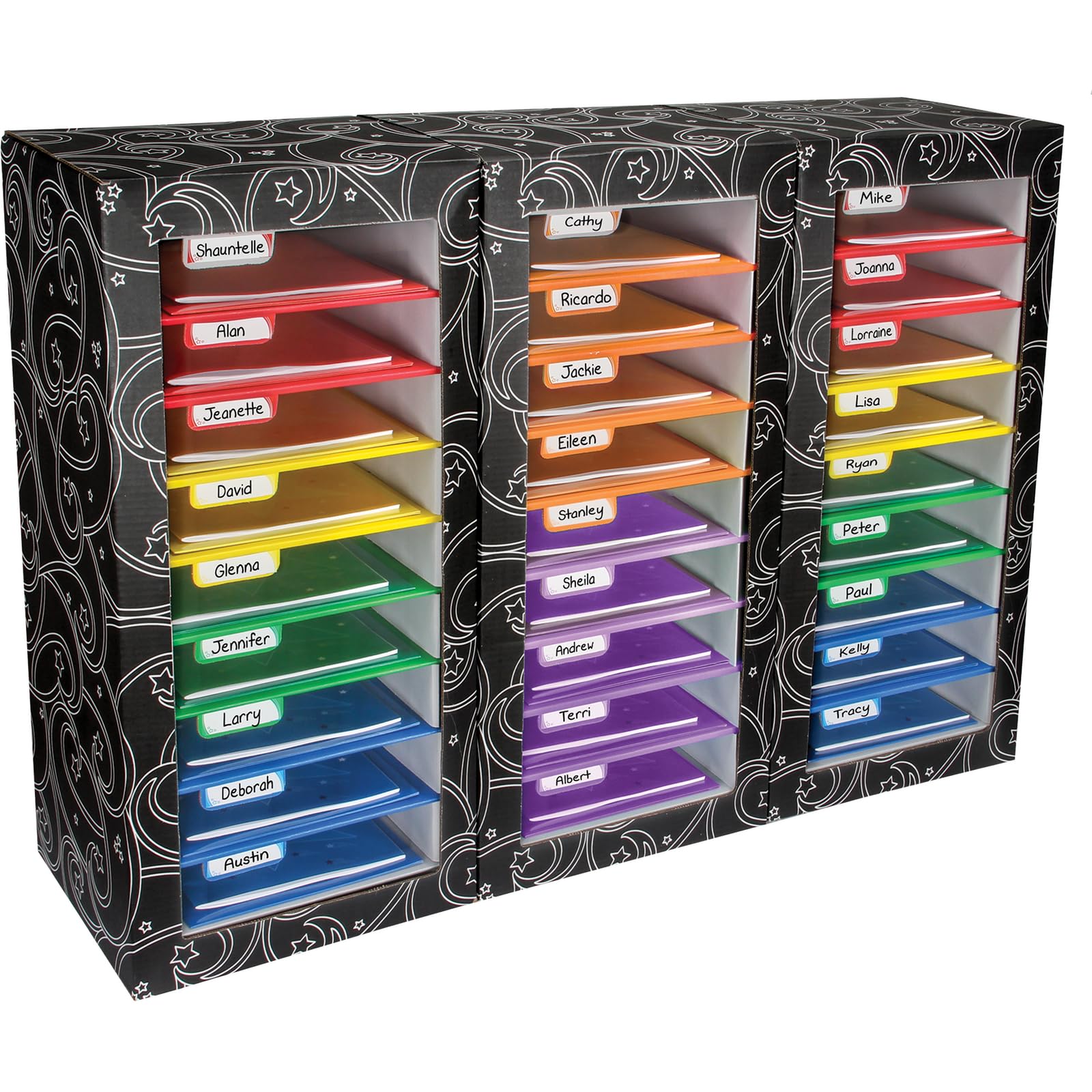 Really Good Stuff Classroom Mail Center - 27 Slots, 6 Different Colored Shelves for Easy Organization