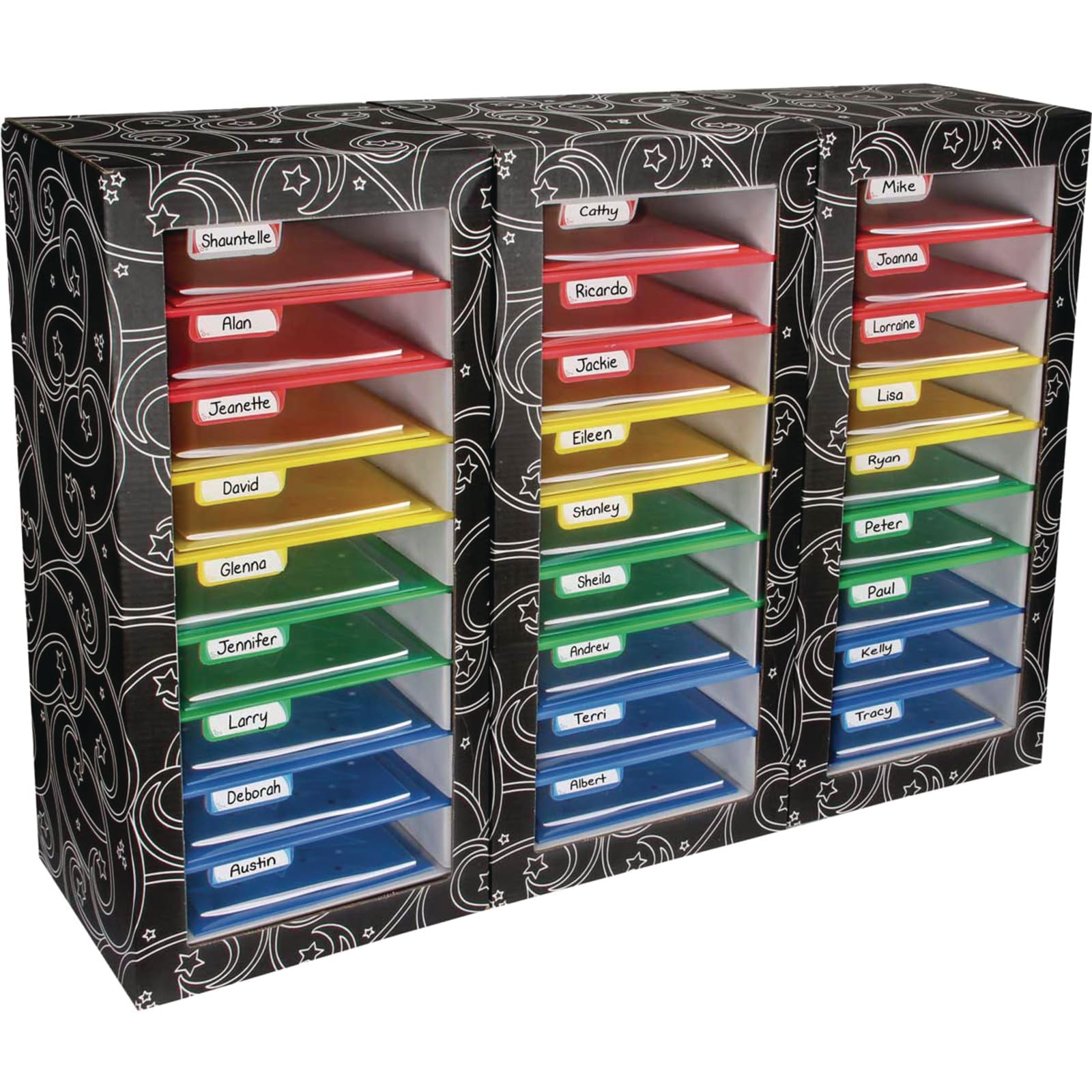 Really Good Stuff Classroom Mail Center - 27 Slots, Black - Office Mailboxes, Mail Sorter, Classroom Organization, Mailbox Organizer for Students and Teachers