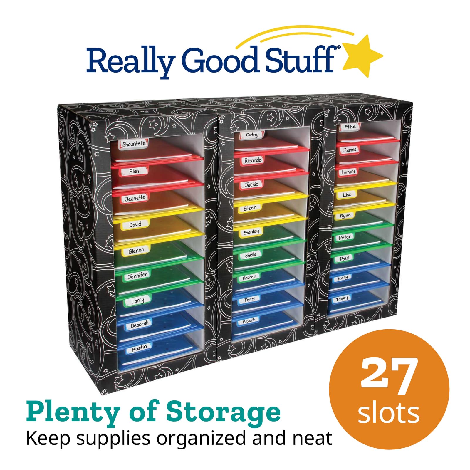 Really Good Stuff Classroom Mail Center - 27 Slots, Black - Office Mailboxes, Mail Sorter, Classroom Organization, Mailbox Organizer for Students and Teachers - Image 3