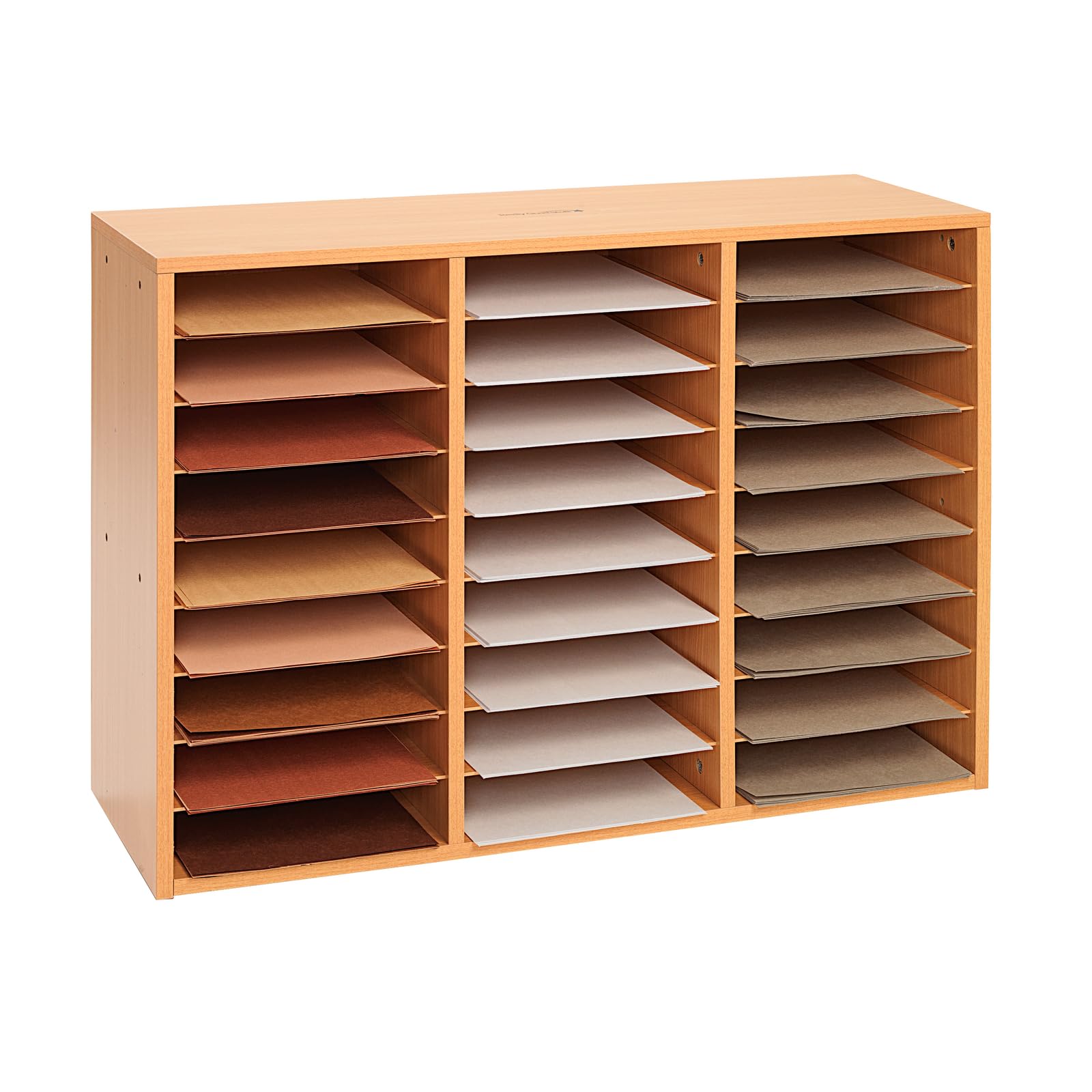 Really Good Stuff Classroom Oak Mail Center - 27 Slots - 32" W x 12" D x 23½" H | Office Mailboxes, Mail Sorter, Organizer, Mailbox for Students, Teachers - Image 4