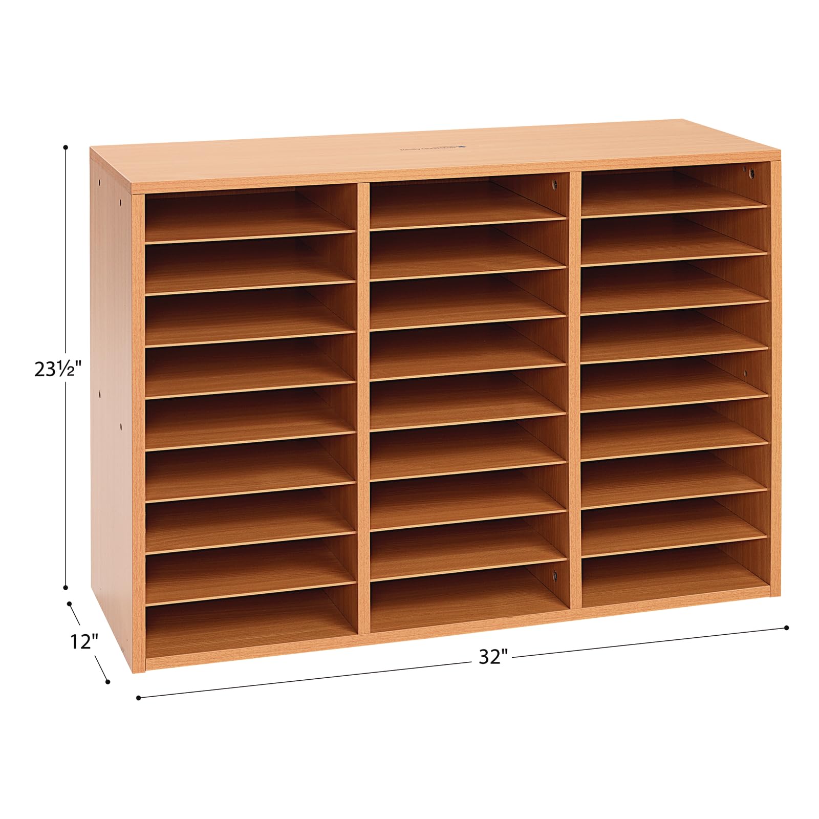 Really Good Stuff Classroom Oak Mail Center - 27 Slots - 32" W x 12" D x 23½" H | Office Mailboxes, Mail Sorter, Organizer, Mailbox for Students, Teachers - Image 6