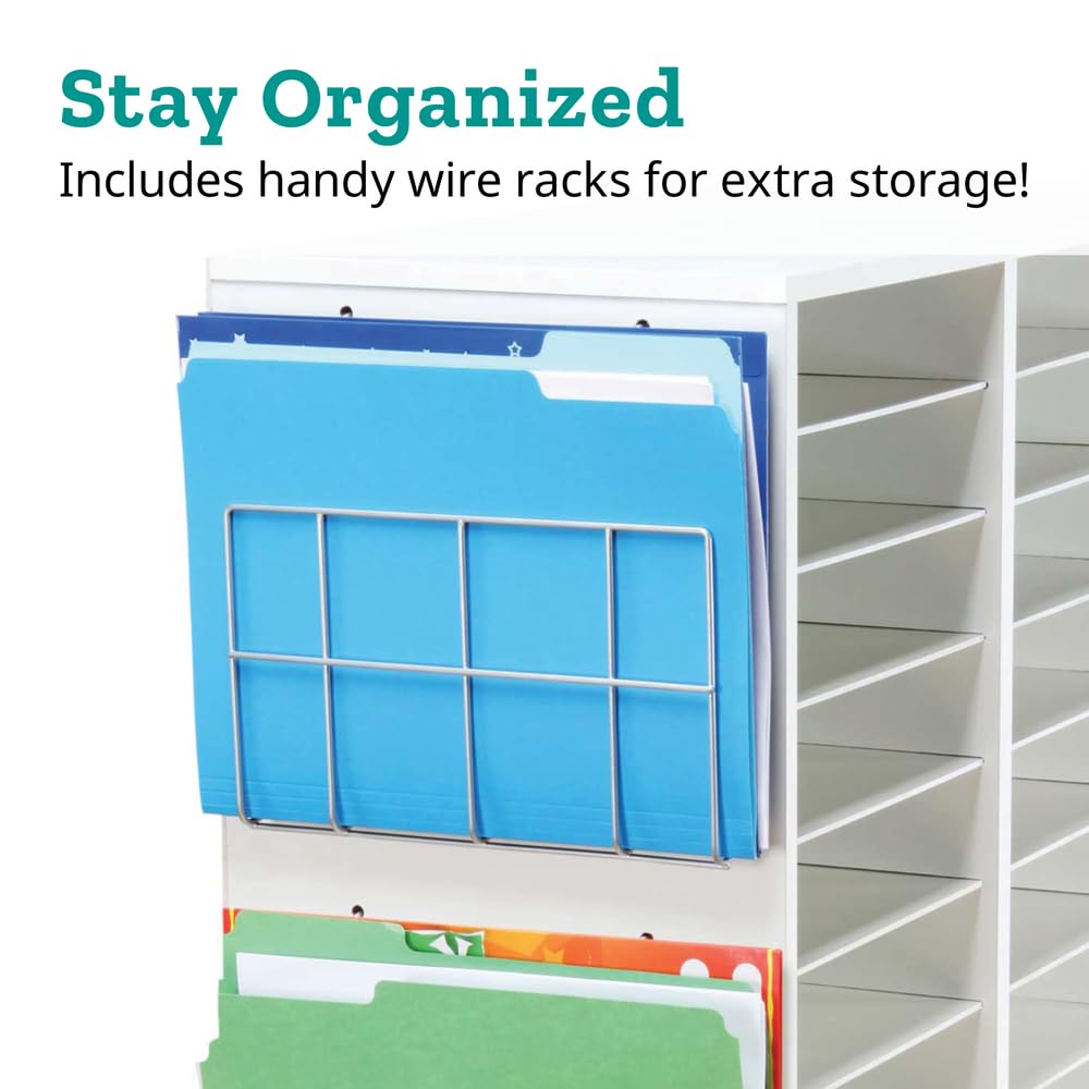Really Good Stuff Classroom Oak Mail Center with Wire Rack- 27 Slots - Office Mailboxes, Mail Sorter, Classroom Organization, Mailbox Organizer for Students and Teachers - Image 3
