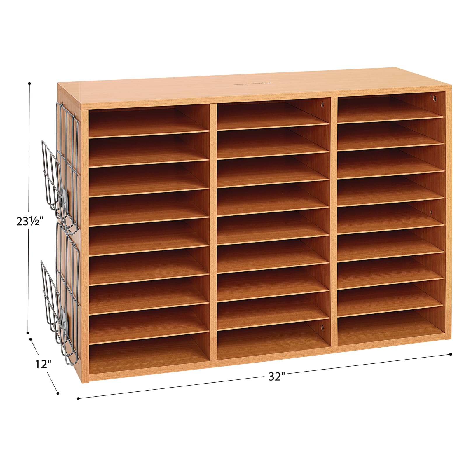 Really Good Stuff Classroom Oak Mail Center with Wire Rack- 27 Slots - Office Mailboxes, Mail Sorter, Classroom Organization, Mailbox Organizer for Students and Teachers - Image 6