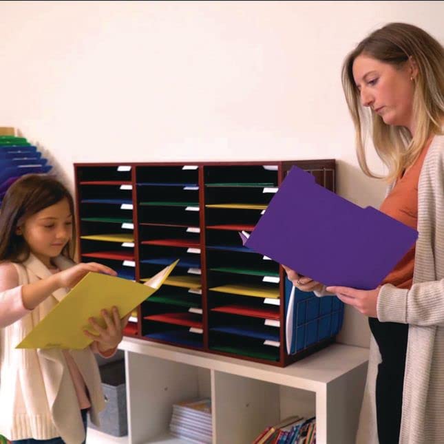 Really Good Stuff Classroom Oak Mail Center with Wire Rack- 27 Slots - Office Mailboxes, Mail Sorter, Classroom Organization, Mailbox Organizer for Students and Teachers - Image 9