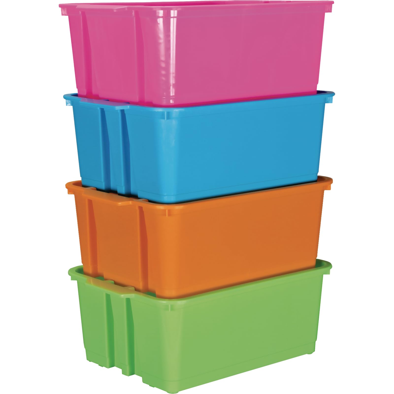 Really Good Stuff Classroom Stacking Bins - Neon - Set of 4 - Image 5