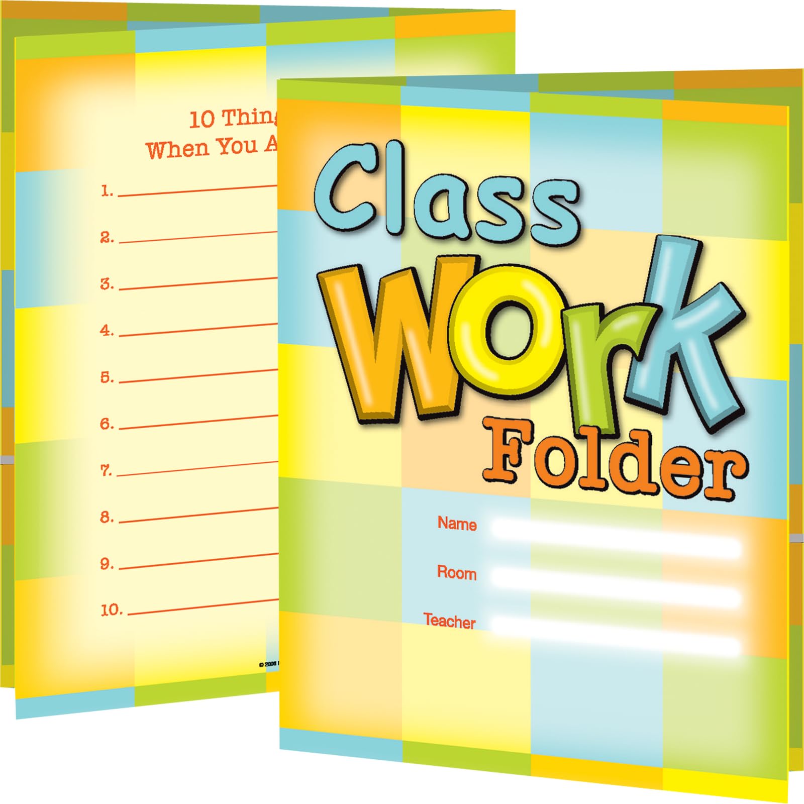 Really Good Stuff - Classwork Folders with 2 Pockets- 12 Pack, 9 1/2" by 12", Yellow, Laminated, Classroom Must Haves