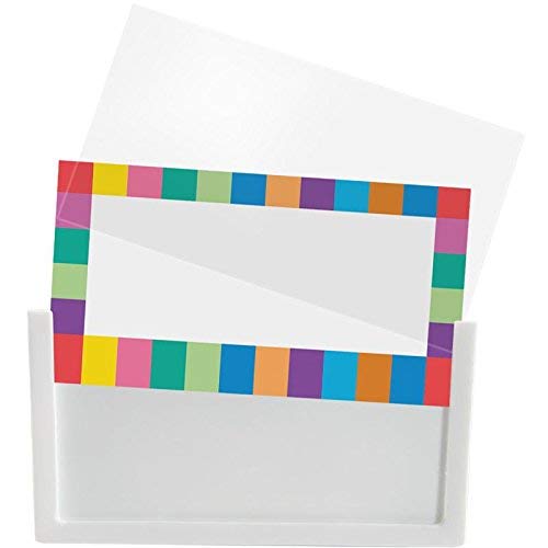 Really Good Stuff Clip-On Label Holders with Labels - 4 Holders, 8 Labels, 4 Covers