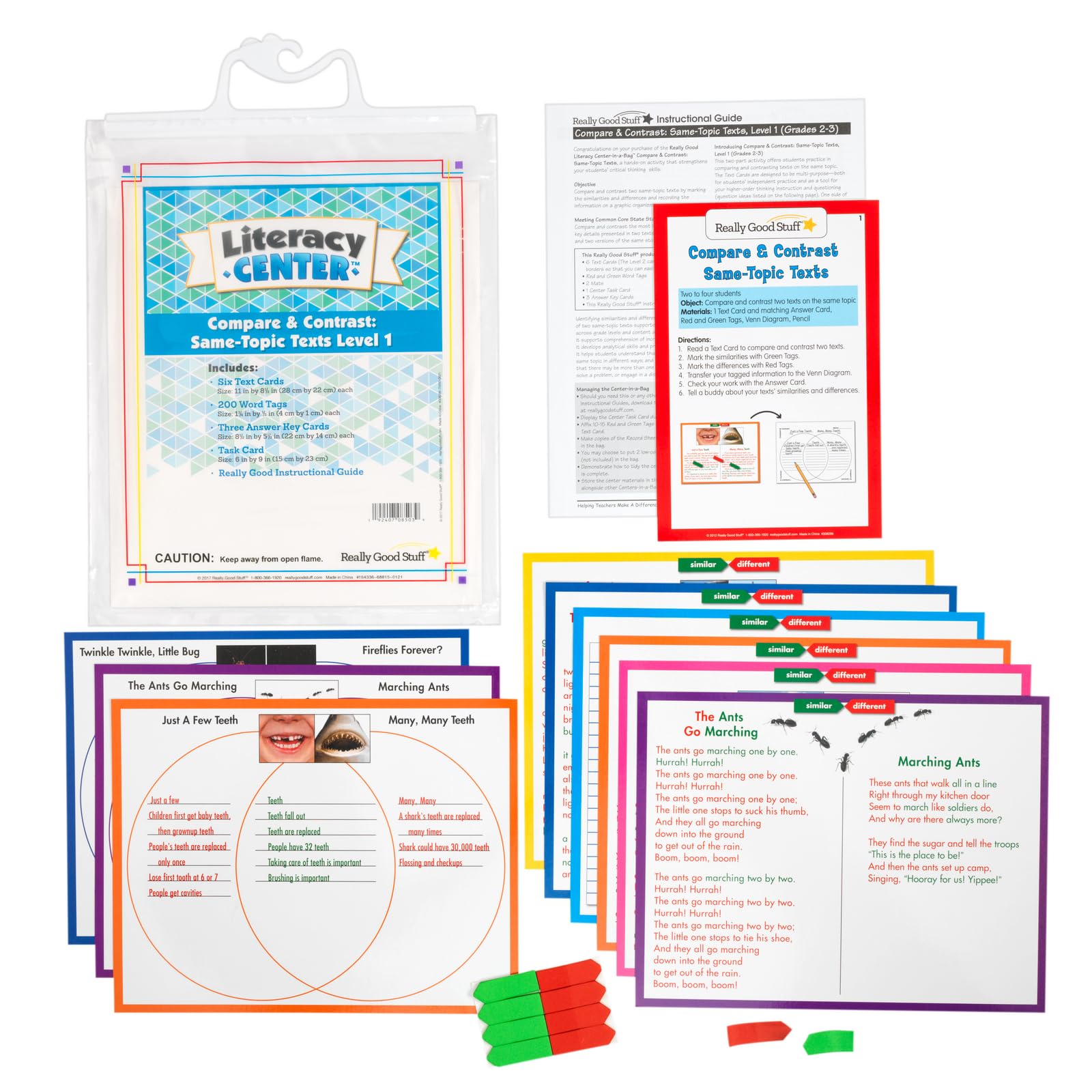 Really Good Stuff Compare and Contrast Same-Topic Texts Level 1 Literacy Center - 1 Literacy Center