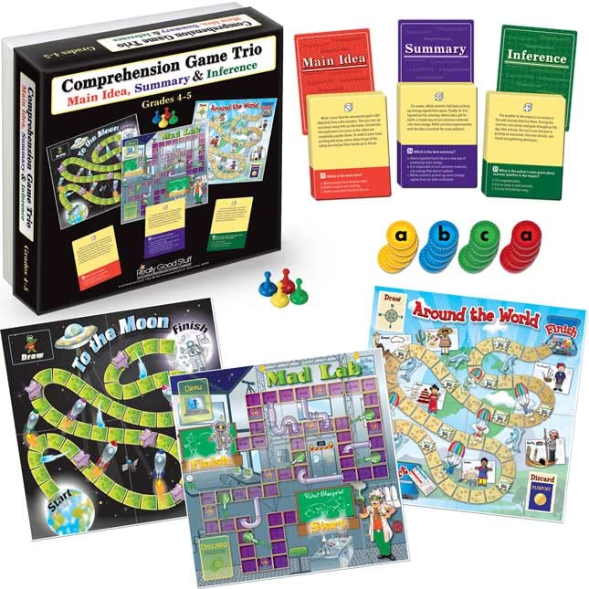 Really Good Stuff Comprehension Game Trios: Set of 4 - Grades 2-5 - Image 3