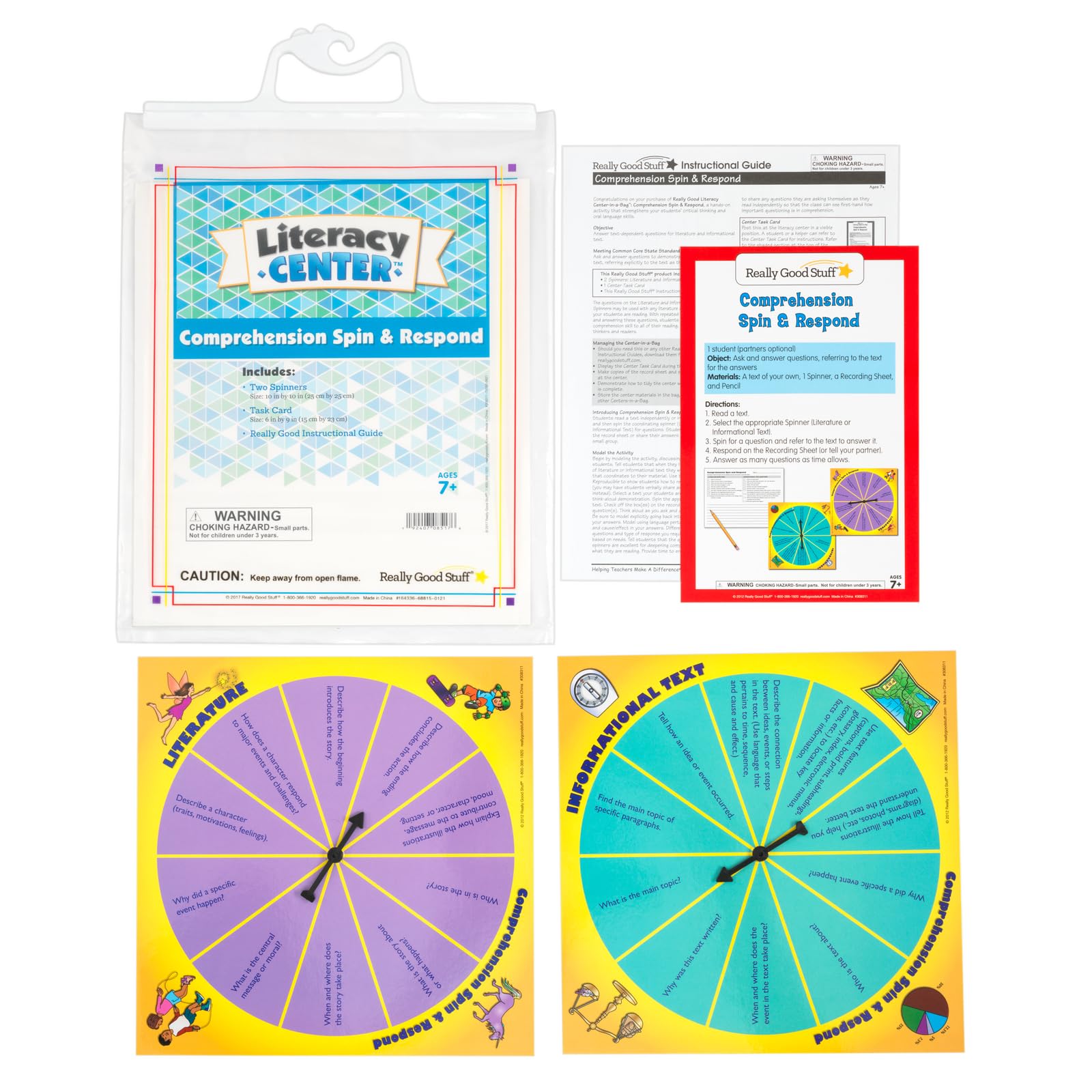 Really Good Stuff Comprehension Spin and Respond Literacy Center™ - 1 Literacy Center