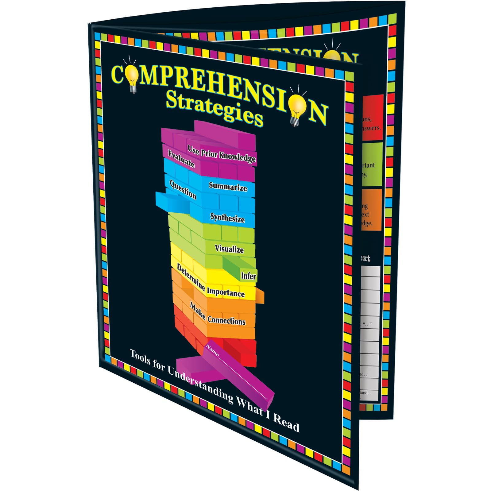 Really Good Stuff Comprehension Trifold 3-Pocket Folder- 12 Folders
