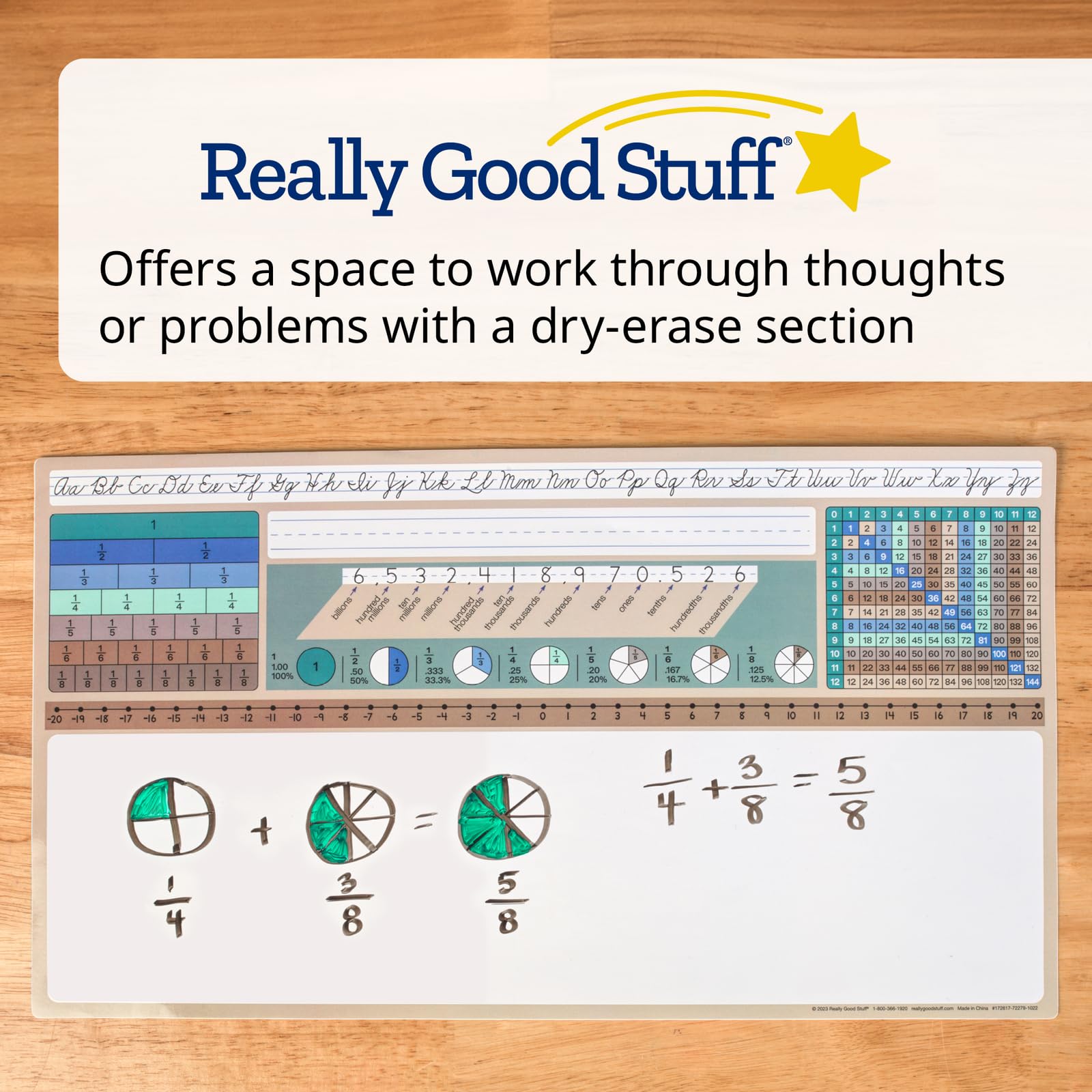 Really Good Stuff Cool and Calm Dry Erase Desktop Helper - Set of 24 - Intermediate - Image 6
