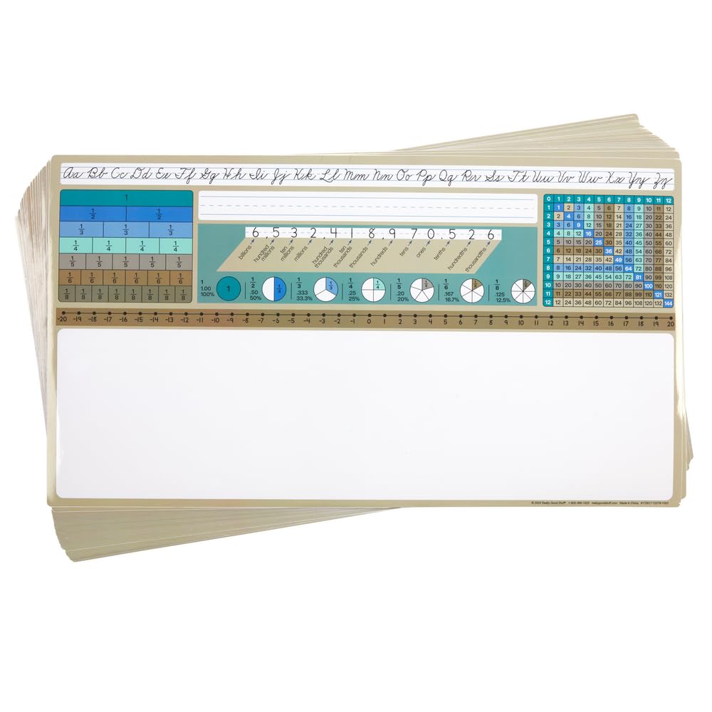 Really Good Stuff Cool and Calm Dry Erase Desktop Helper - Set of 24 - Intermediate - Image 9