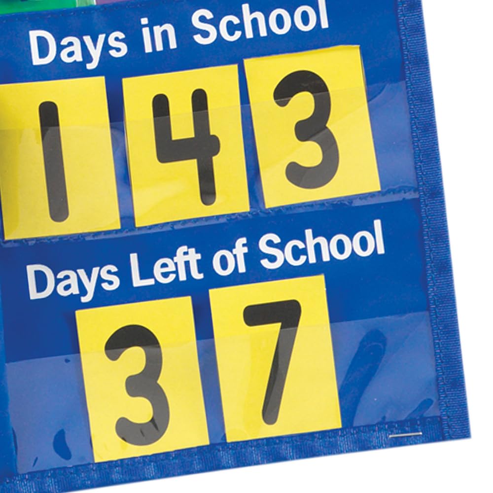 Really Good Stuff Counting The Days Pocket Chart – 15¾” by 18¾” – Develop Counting, Basic Math Skills – Count The Number of Days in School – Grommets, Magnetic Strip for Easy Hanging - Image 5