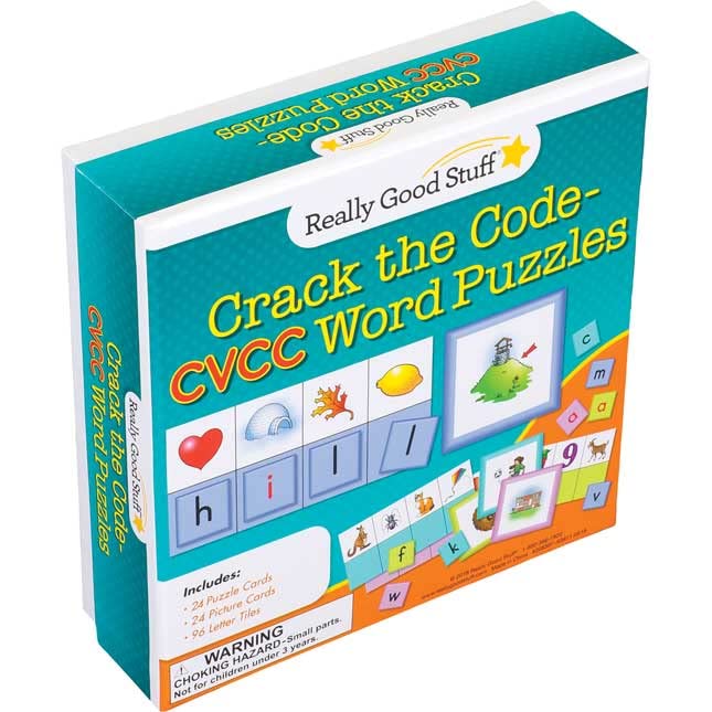 Really Good Stuff Crack The Code Word Puzzle (CVCC Words)