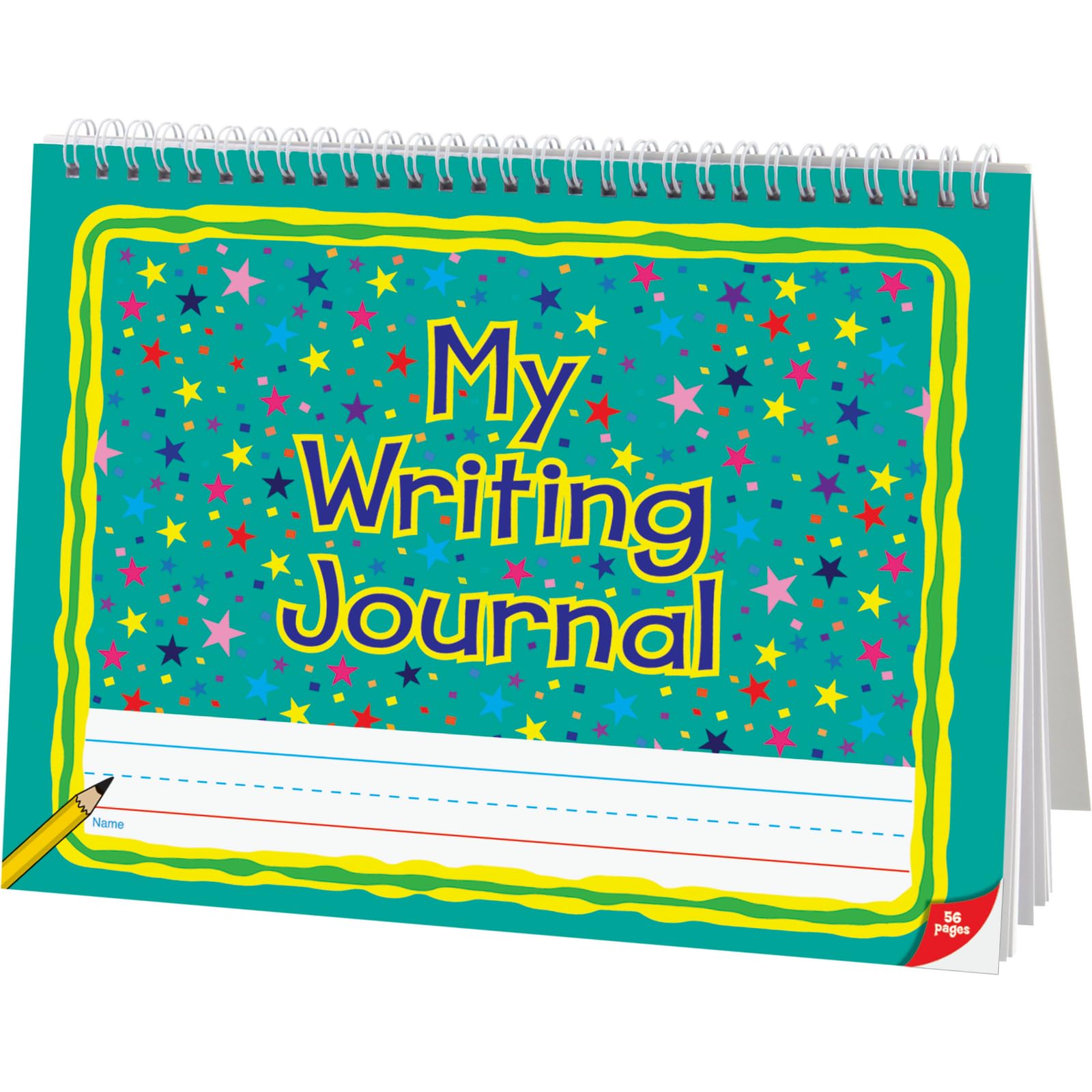 Really Good Stuff Deluxe Spiral Landscape Writing Journals (Teal Star Cover) - 112 Pages