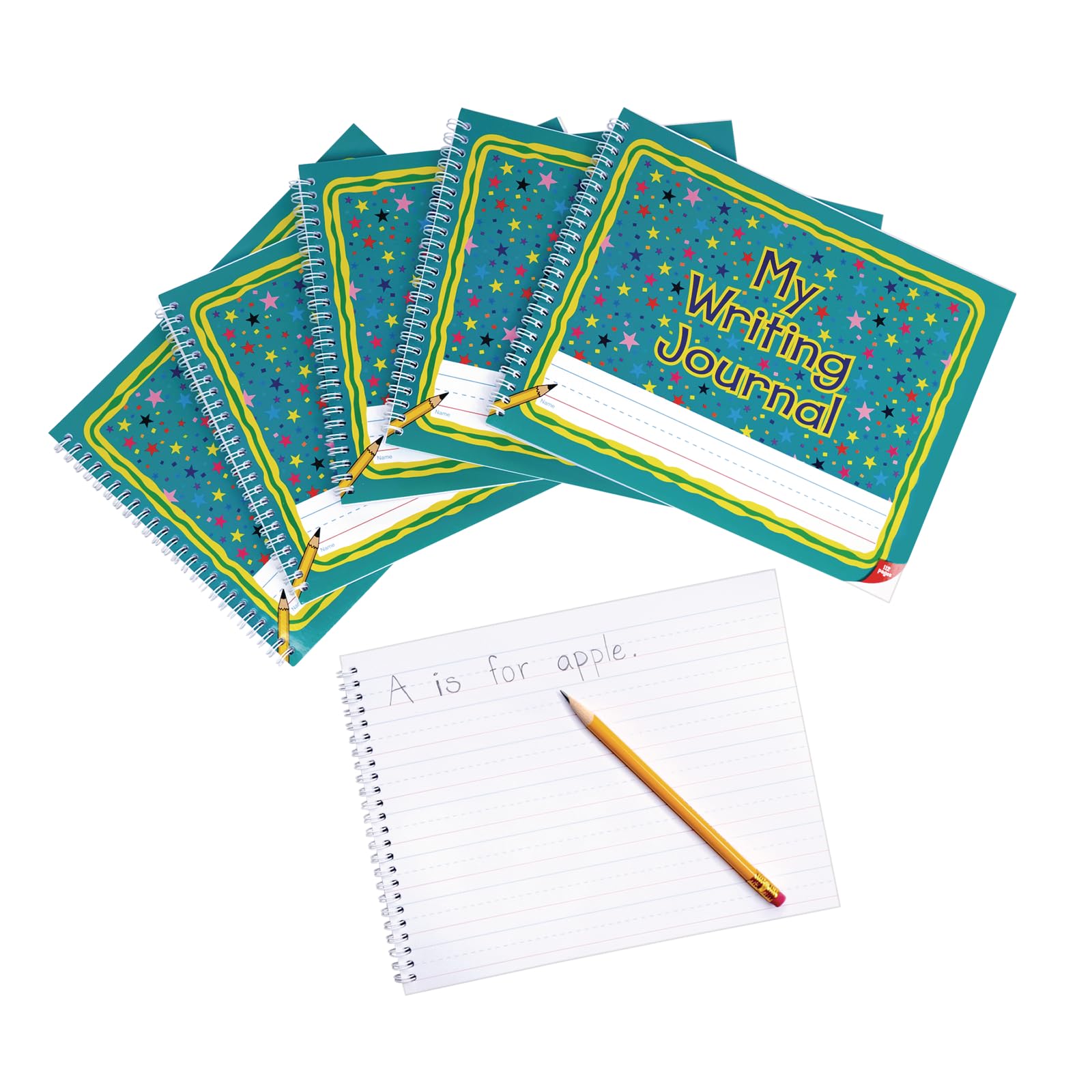 Really Good Stuff Deluxe Spiral Landscape Writing Journals (Teal Star Cover) - 112 Pages - Image 7
