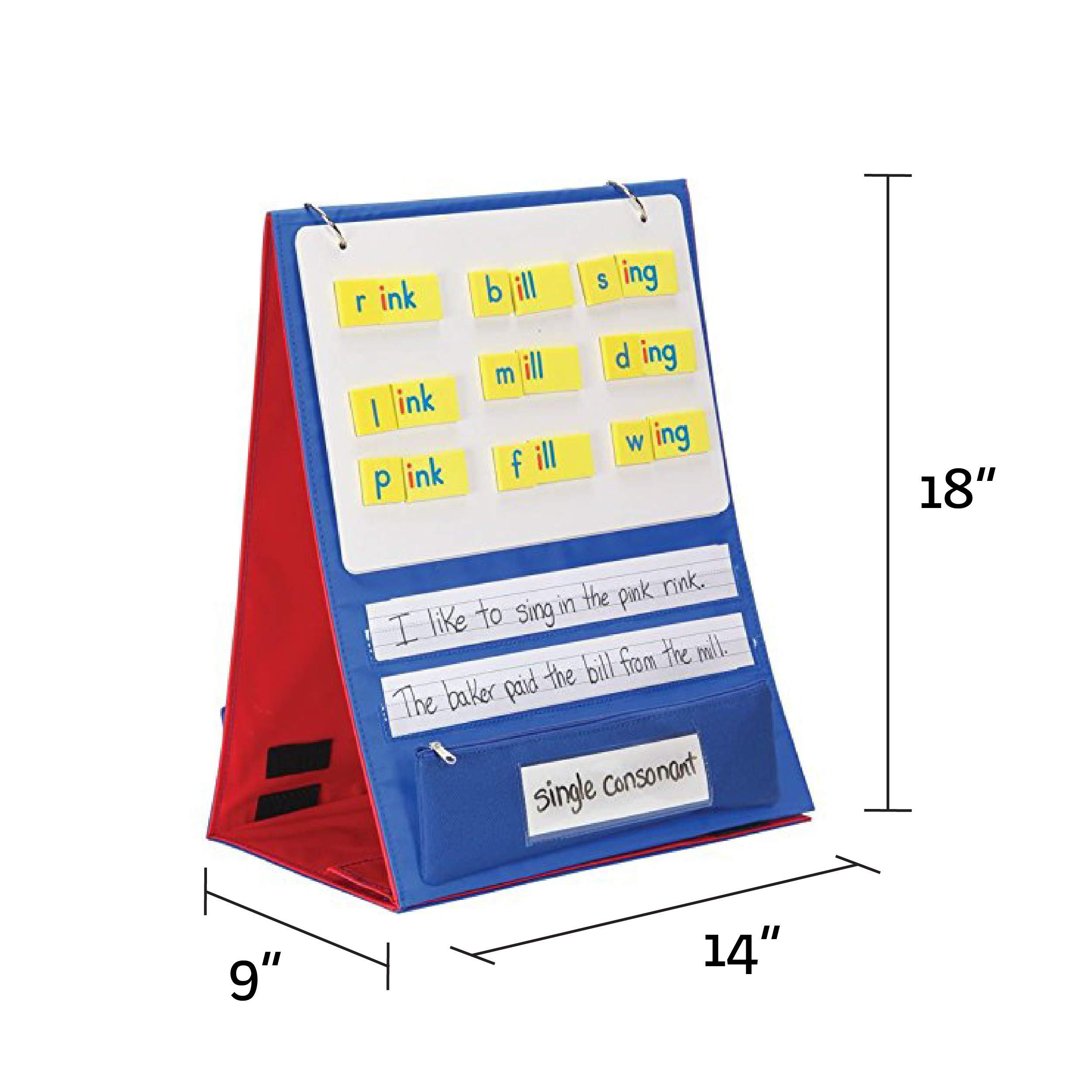 Really Good Stuff Desktop Stand with Flip Magnetic Boards and Storage Pockets - 1 Stand, 3 Boards - Image 2
