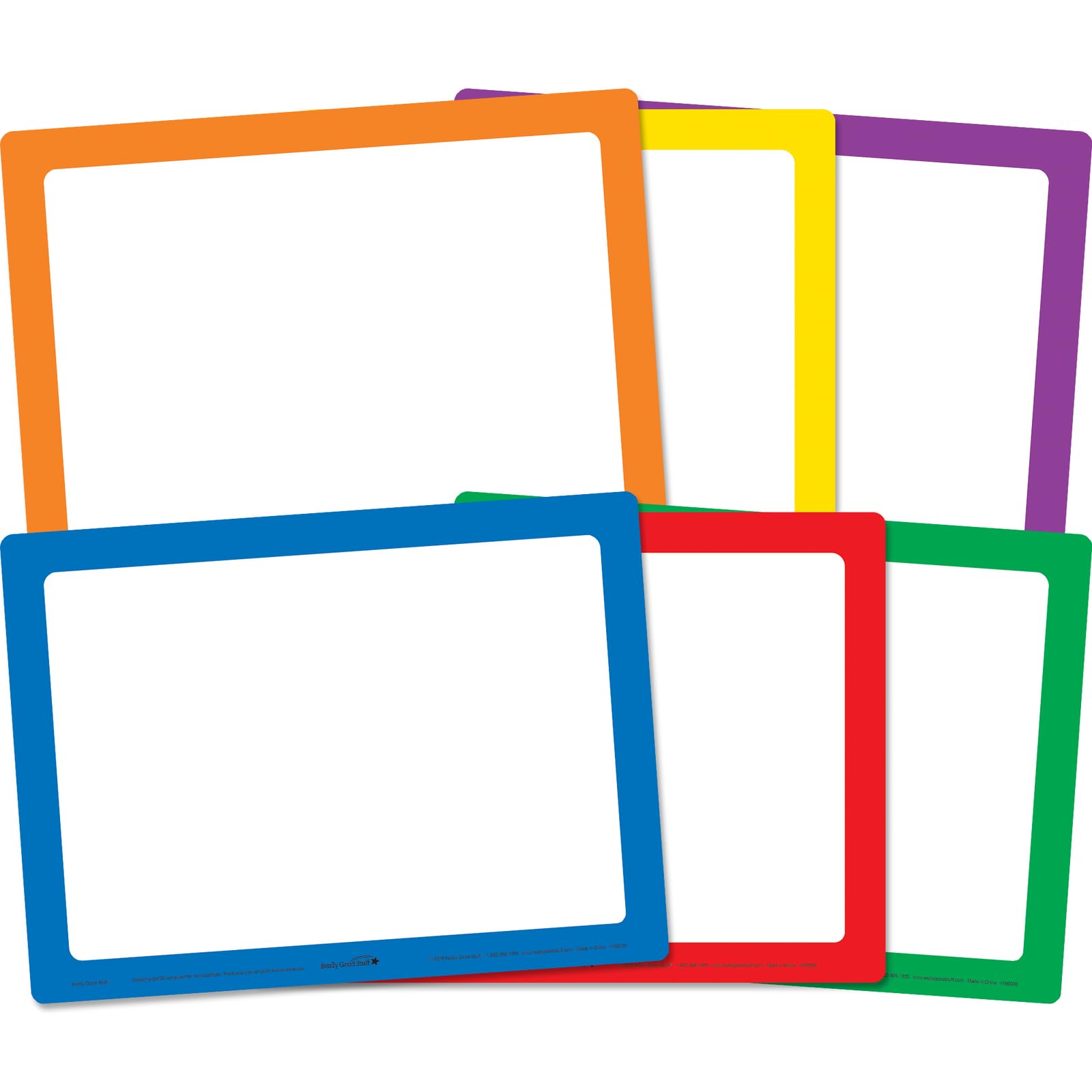 Really Good Stuff Dry Erase Boards - Set of 6-6 Colors