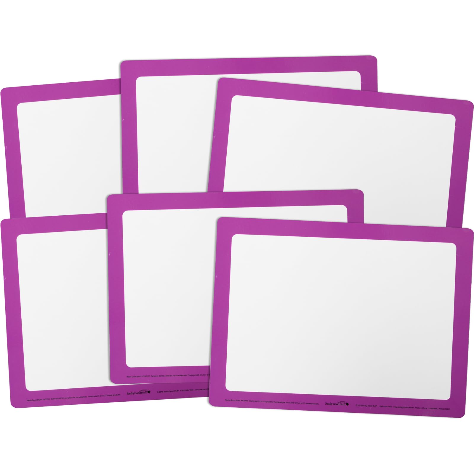 Really Good Stuff Dry Erase Boards - Set of 6 - Single Color
