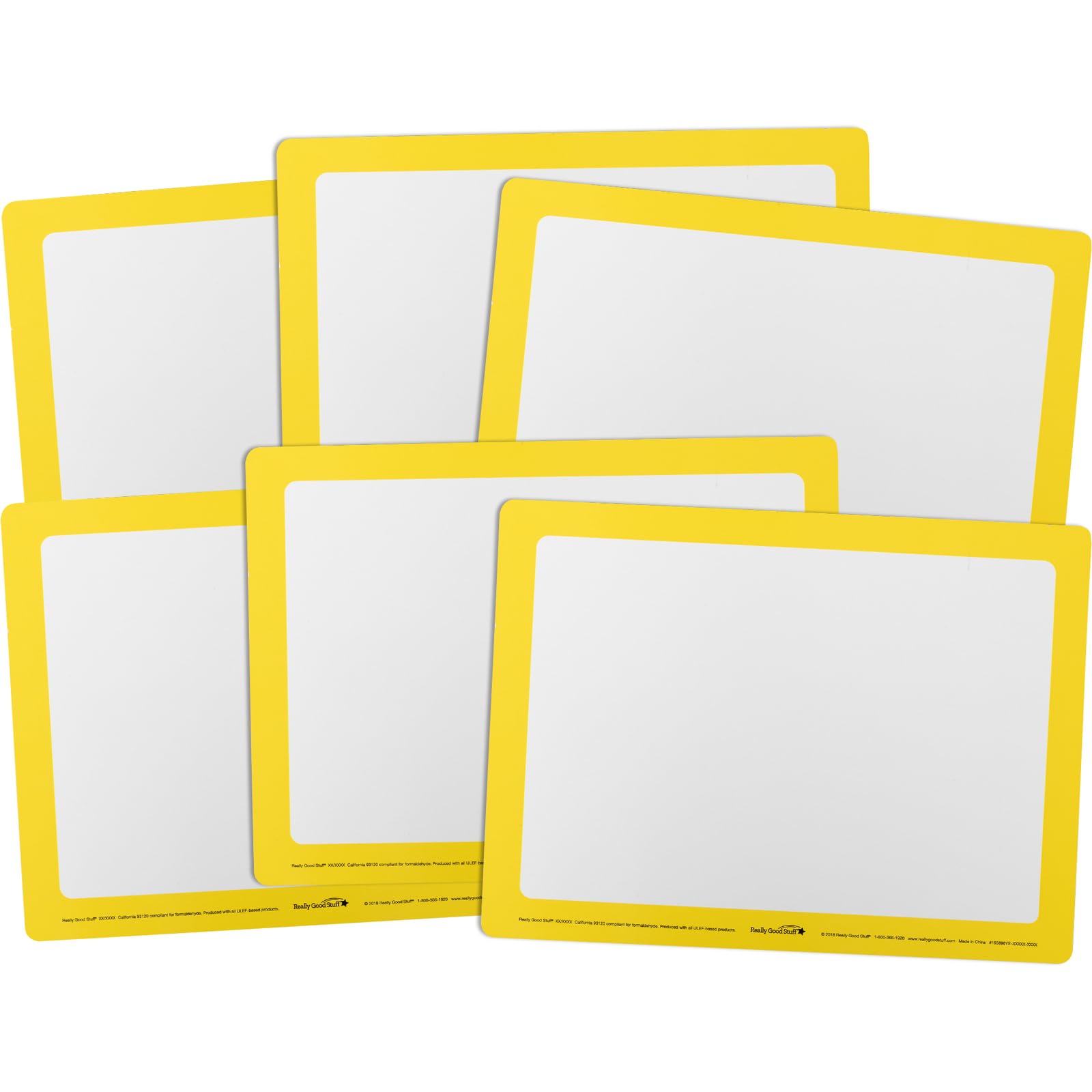 Really Good Stuff Dry Erase Boards - Set of 6 - Single Color