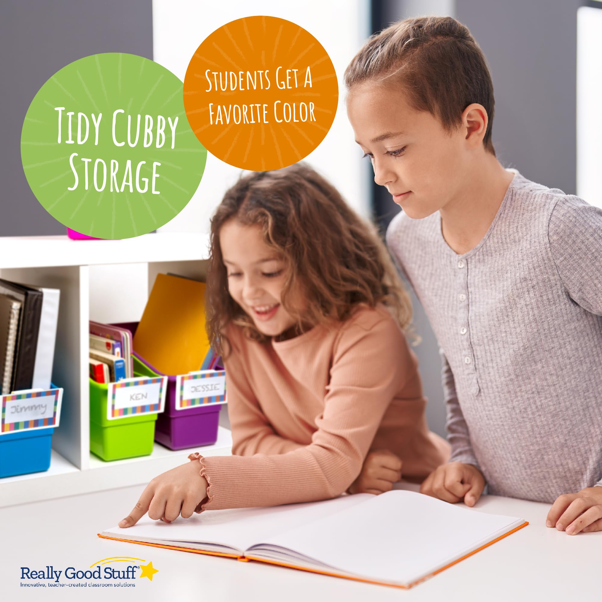 Really Good Stuff Durable Book and Binder Holder - 5pack, Bright Neon Colors, 5 ?? x 12 ?? x 7 ??, Classroom Organization, Storage Solution, Sturdy and Versatile - Image 11
