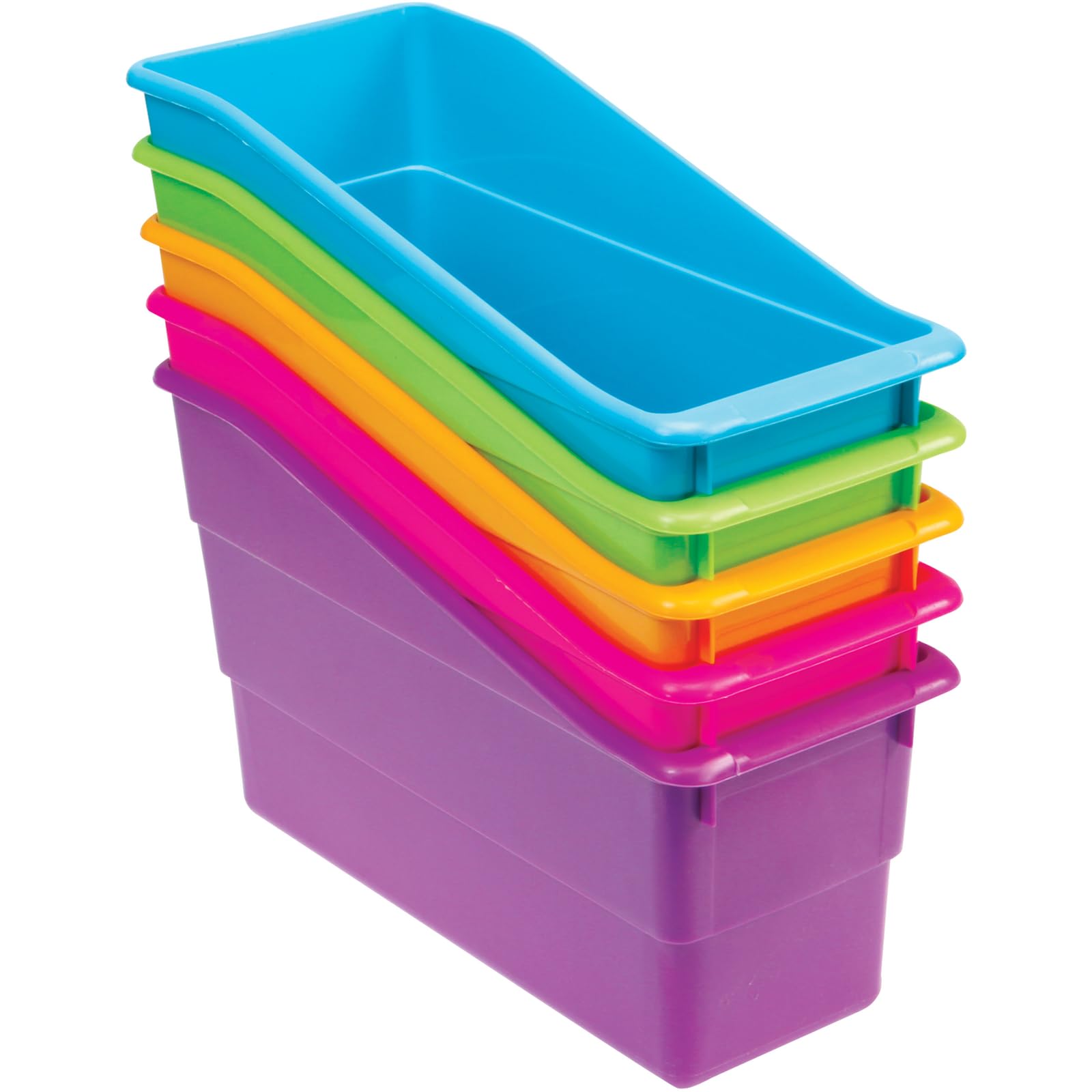 Really Good Stuff Durable Book and Binder Holder - 5pack, Bright Neon Colors, 5 ?? x 12 ?? x 7 ??, Classroom Organization, Storage Solution, Sturdy and Versatile - Image 5